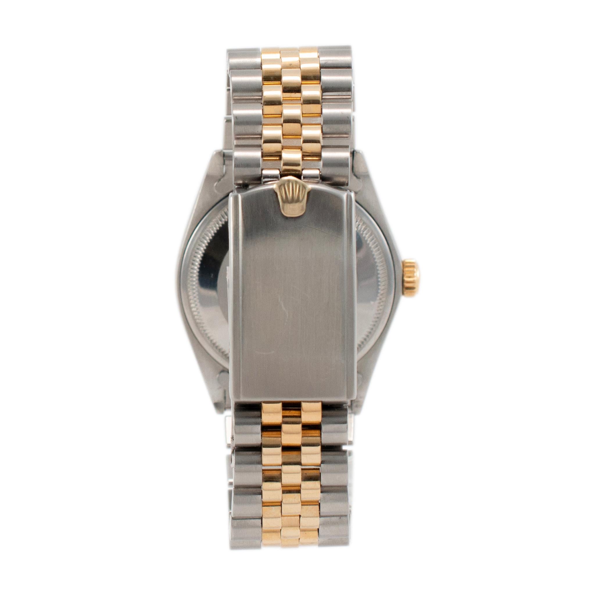 1978 Vintage Rolex Oyster Perpetual Date 34MM 1505 Jubiläum Gold- und Stahluhr für Damen oder Herren