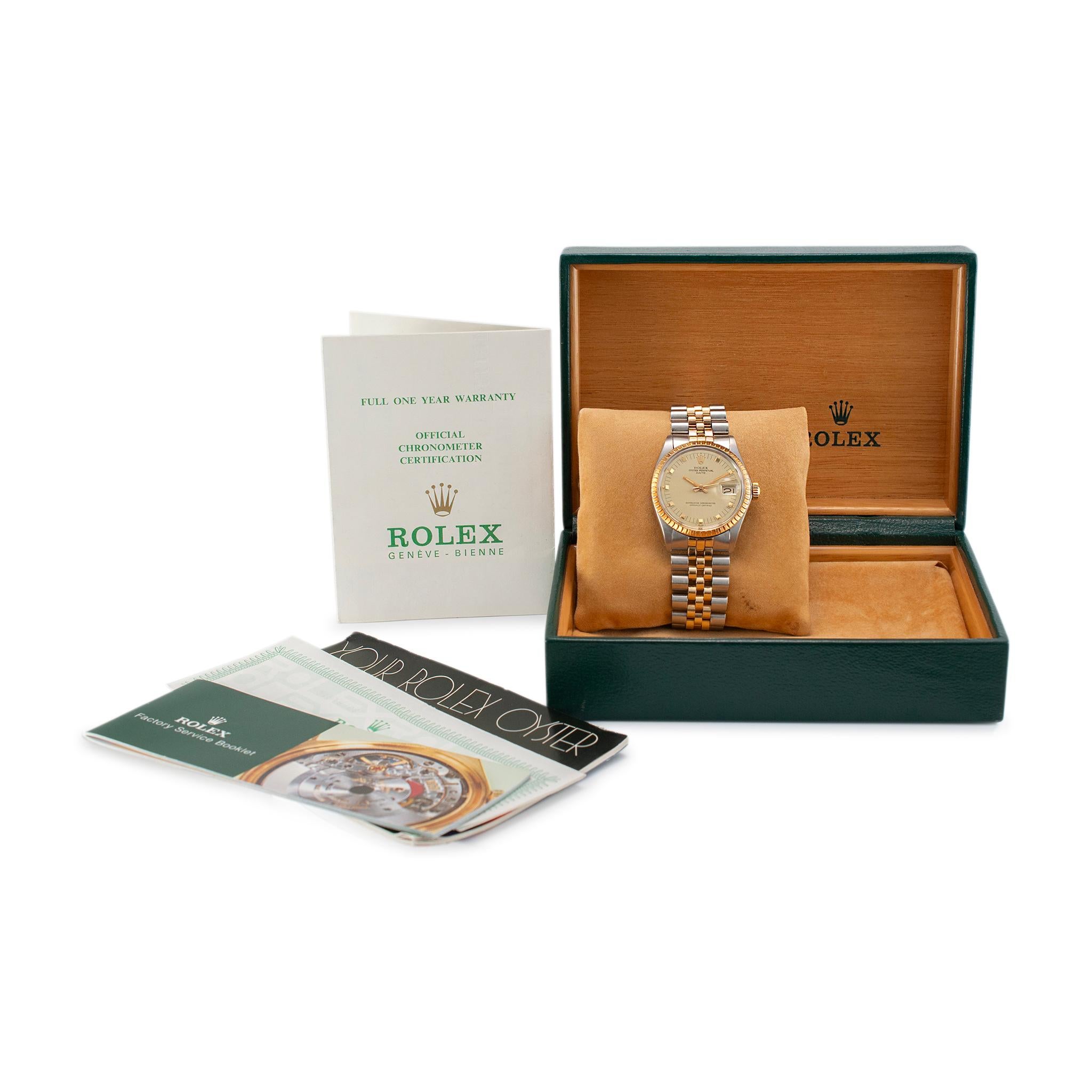 1978 Vintage Rolex Oyster Perpetual Date 34MM 1505 Jubiläum Gold- und Stahluhr 3