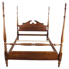 1978 Vintage Thomasville Georgian Style Traditional Cherry Four Poster Queen Bed