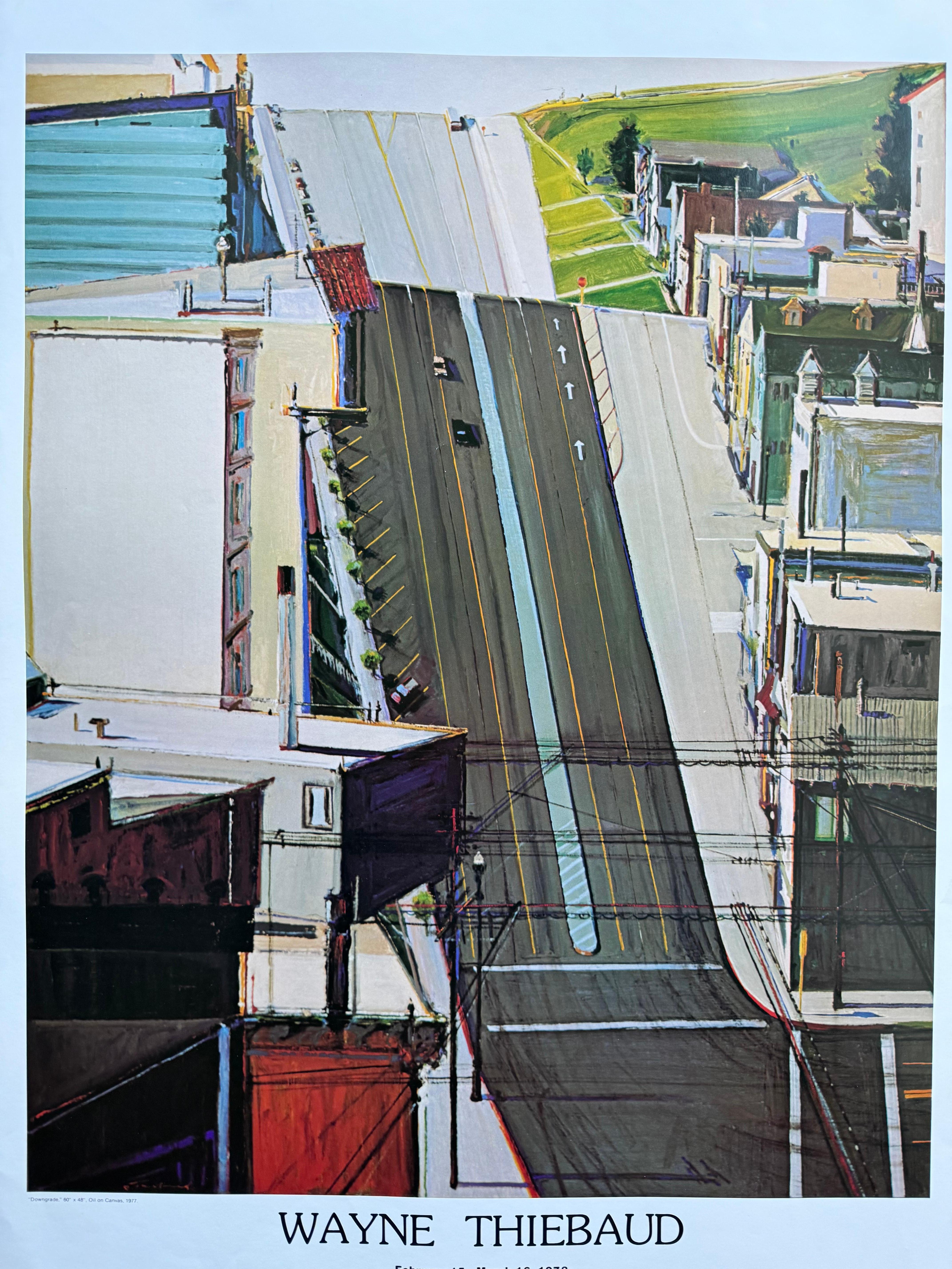 1978 Wayne Thiebaud „Downgrade“ Boehm Gallery, Ausstellungsplakat des Palomar College (Moderne) im Angebot
