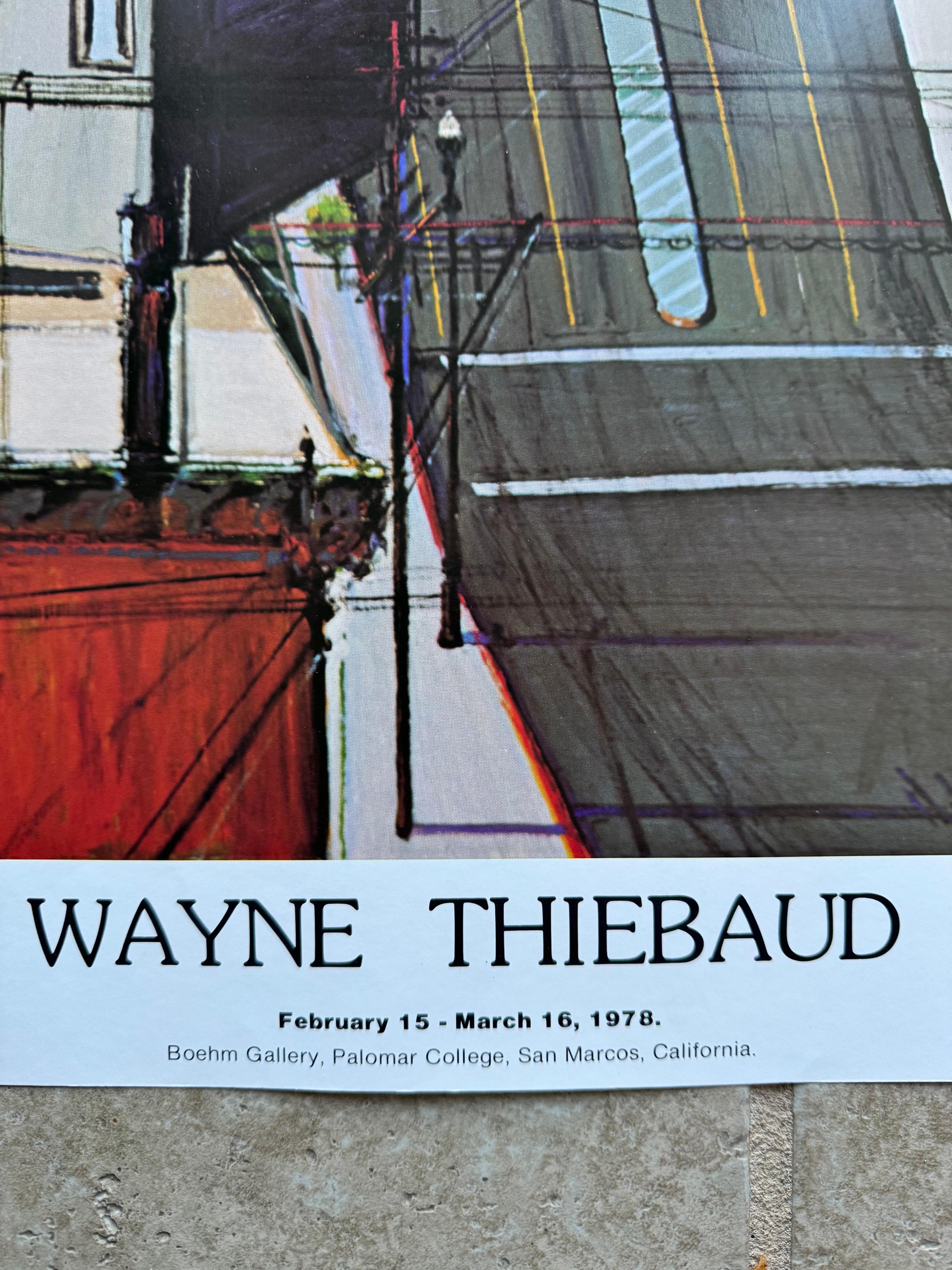 1978 Wayne Thiebaud „Downgrade“ Boehm Gallery, Ausstellungsplakat des Palomar College (Nordamerikanisch) im Angebot