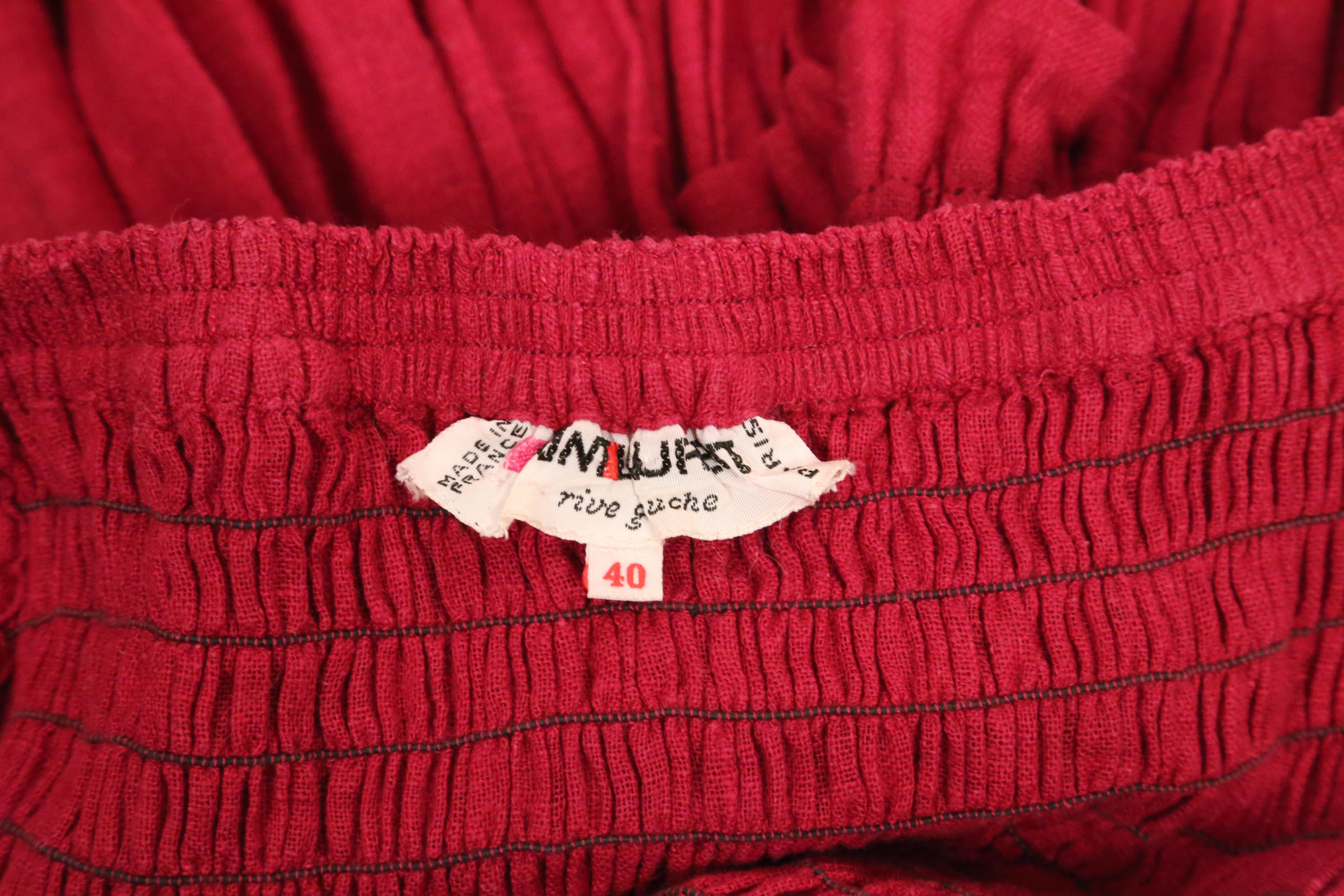 1978 YVES SAINT LAURENT rive gauche off the shoulder cotton gauze RUNWAY dress For Sale 10