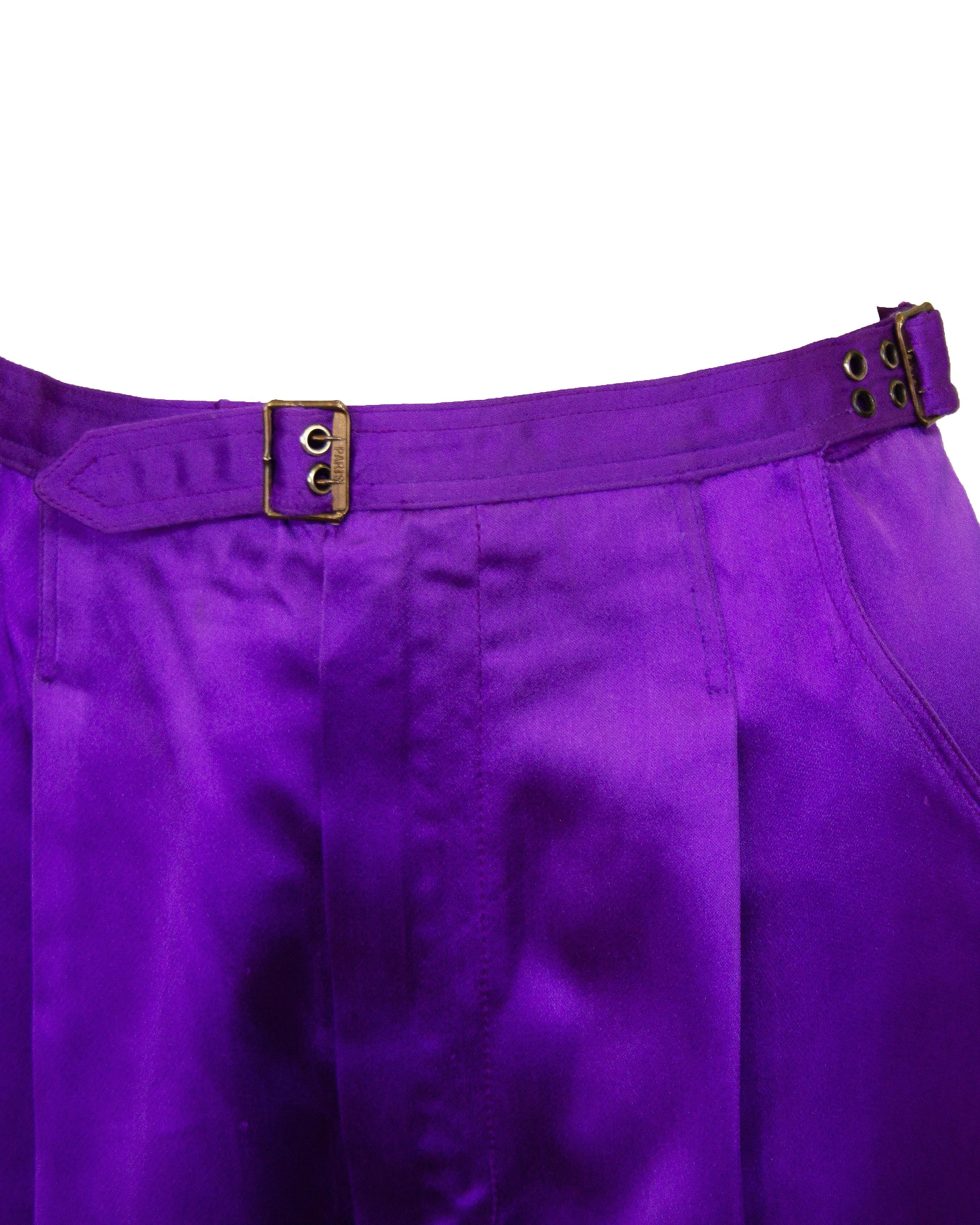 1978 Yves Saint Laurent Rive Gauche Purple Pleated and Silk Ensemble  For Sale 2
