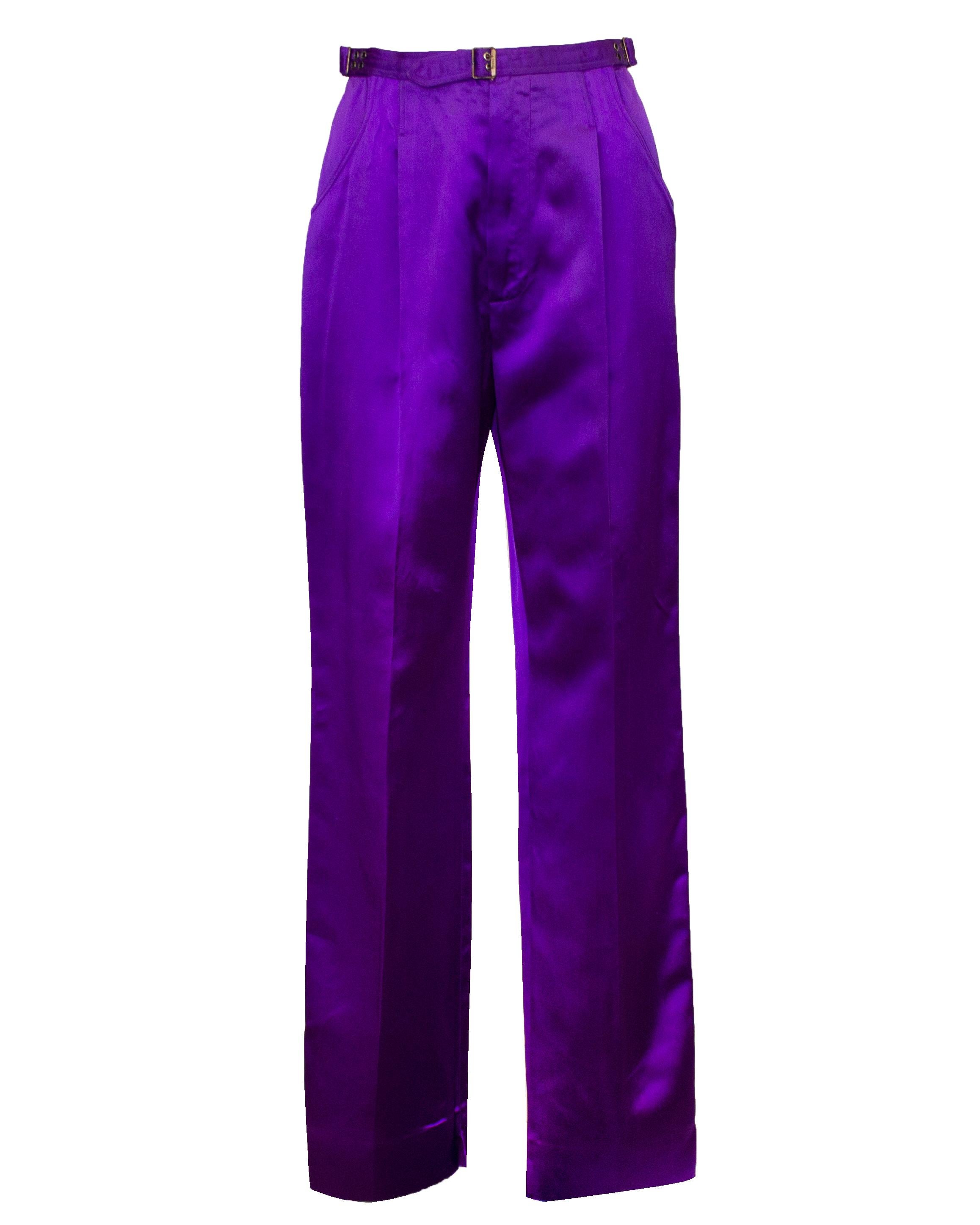 1978 Yves Saint Laurent Rive Gauche Purple Pleated and Silk Ensemble  For Sale 3