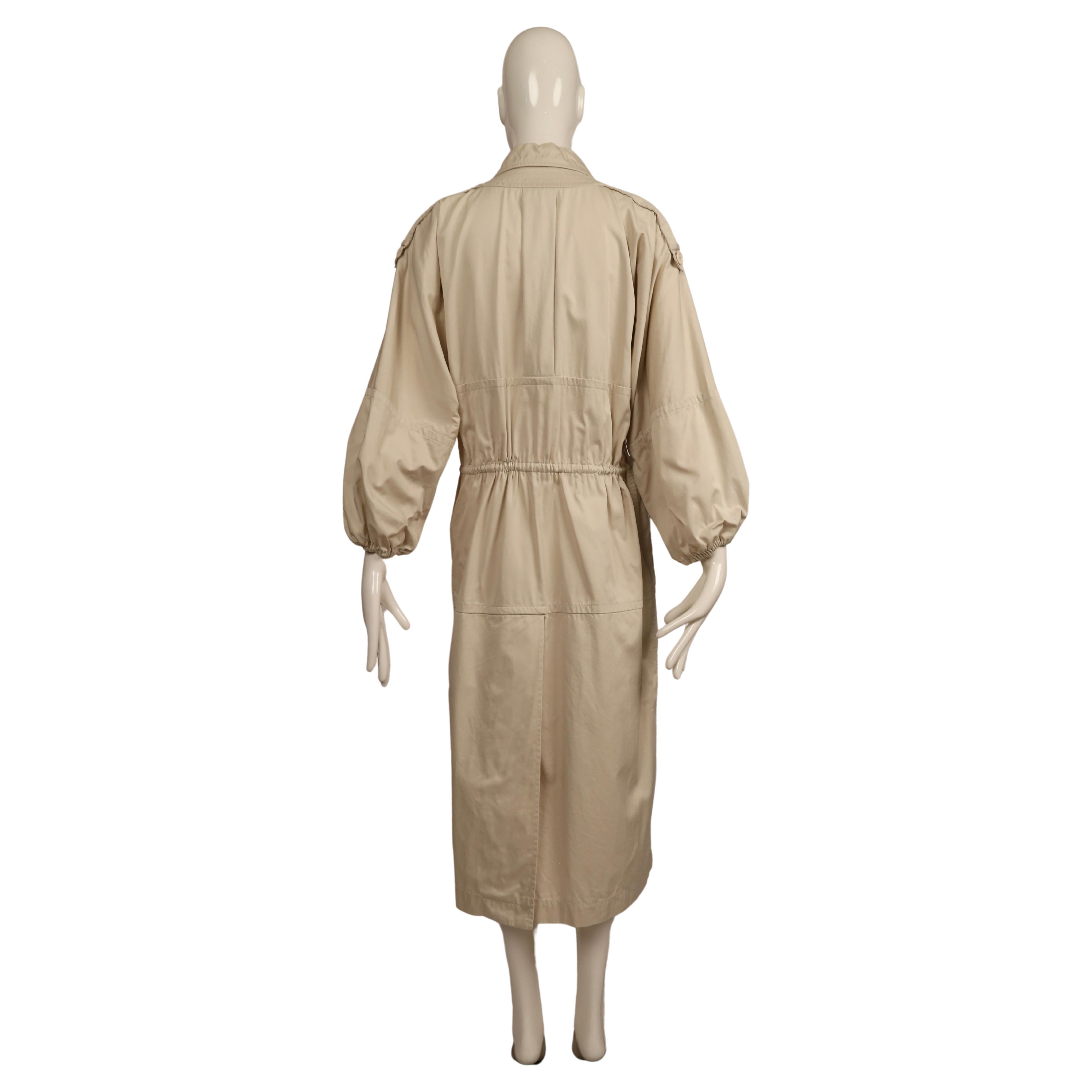 1978 YVES SAINT LAURENT tan cotton twill RUNWAY trench coat  For Sale 3