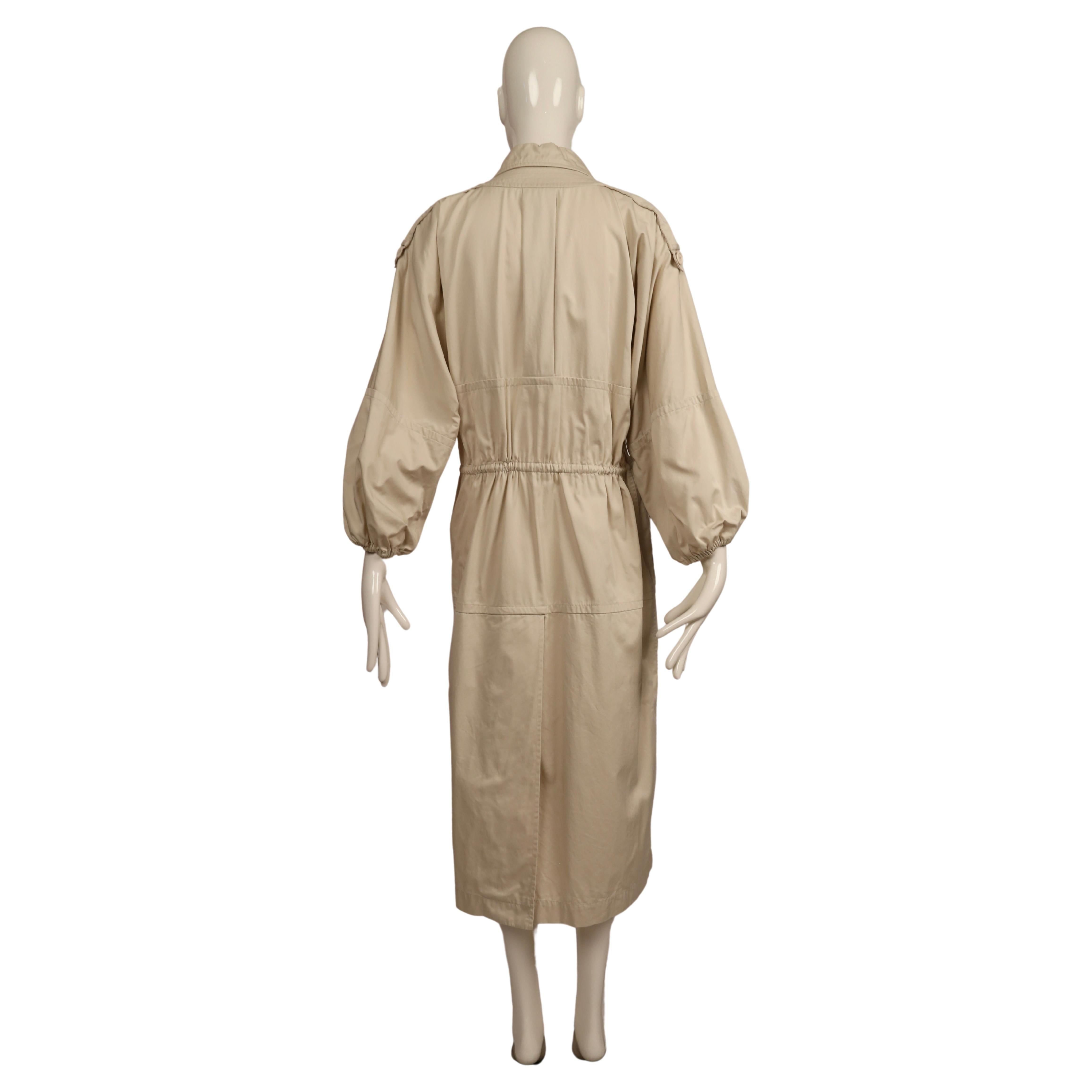 1978 YVES SAINT LAURENT tan cotton twill RUNWAY trench coat For Sale 2