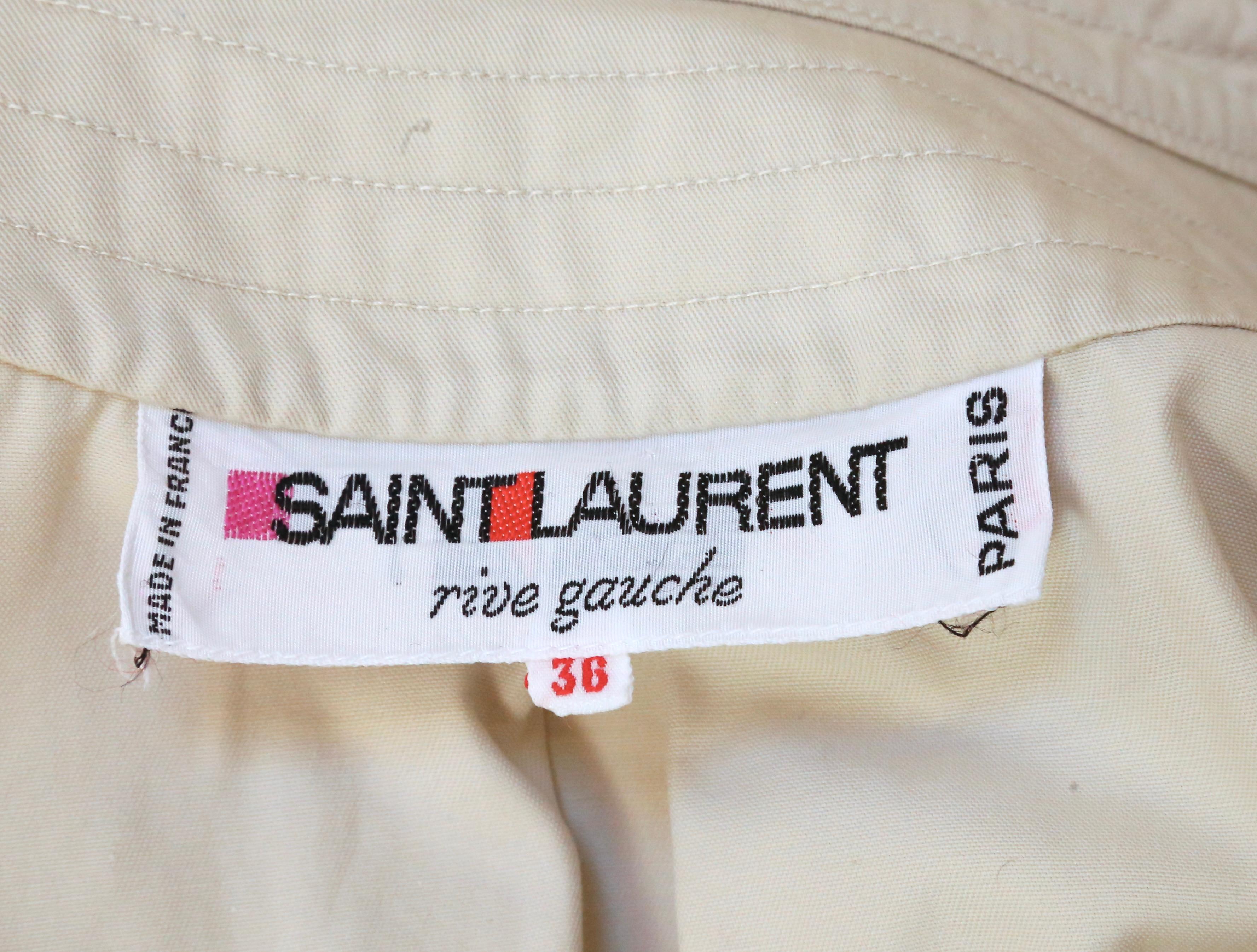 1978 Yves Saint Laurent trench-coat RUNWAY en twill de coton fauve  en vente 4