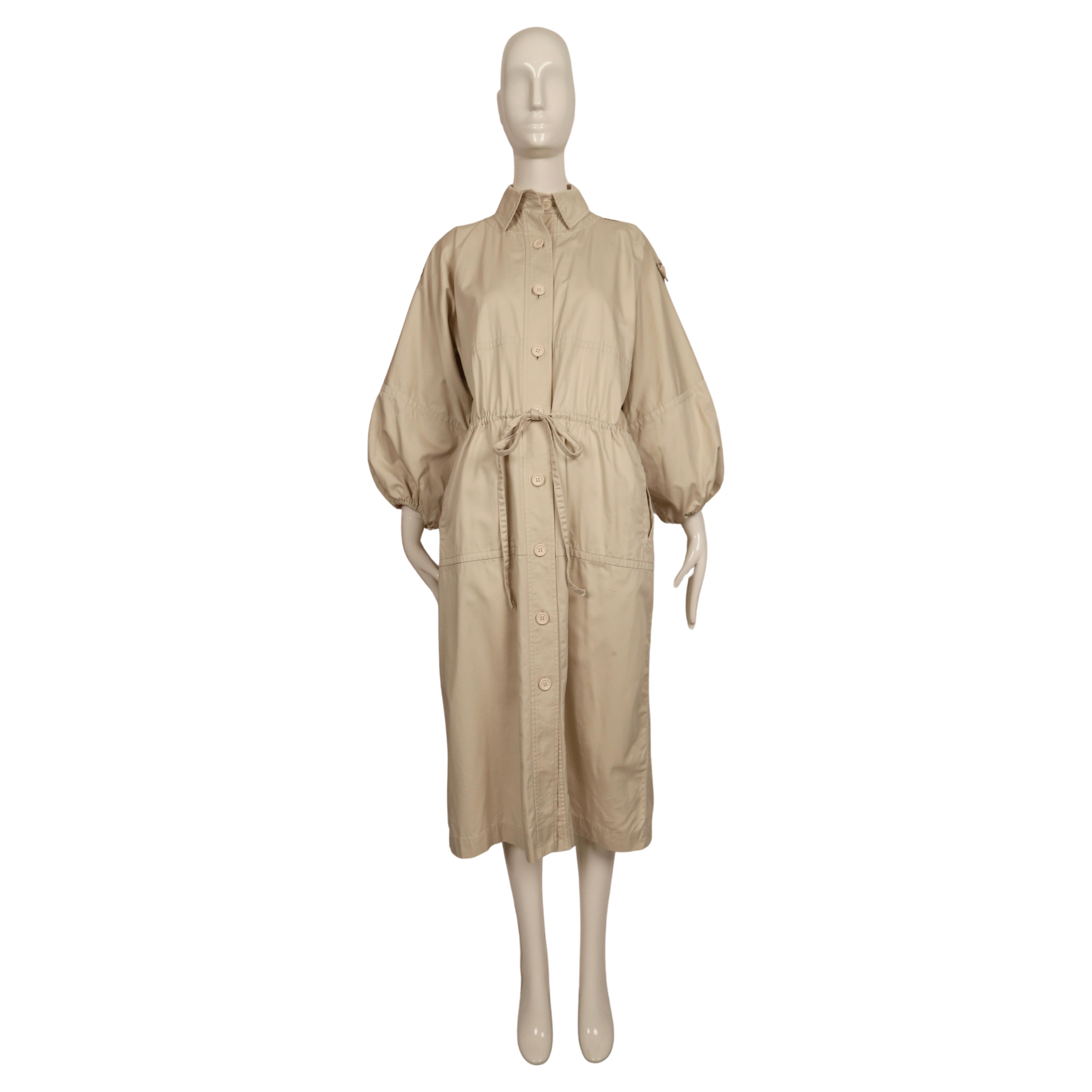 1978 YVES SAINT LAURENT tan cotton twill RUNWAY trench coat  For Sale