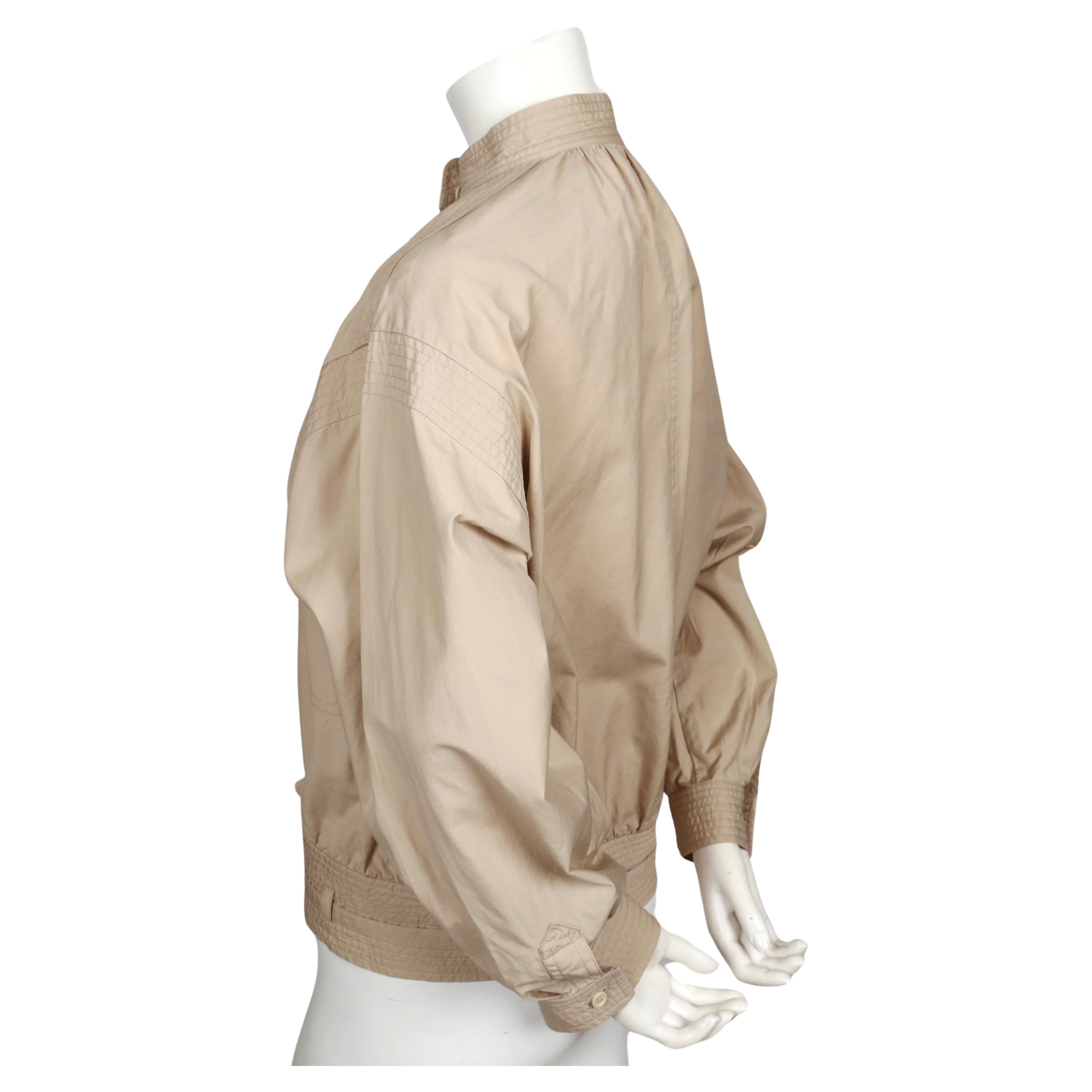 1978 YVES SAINT LAURENT tan safari RUNWAY jacket In Good Condition For Sale In San Fransisco, CA