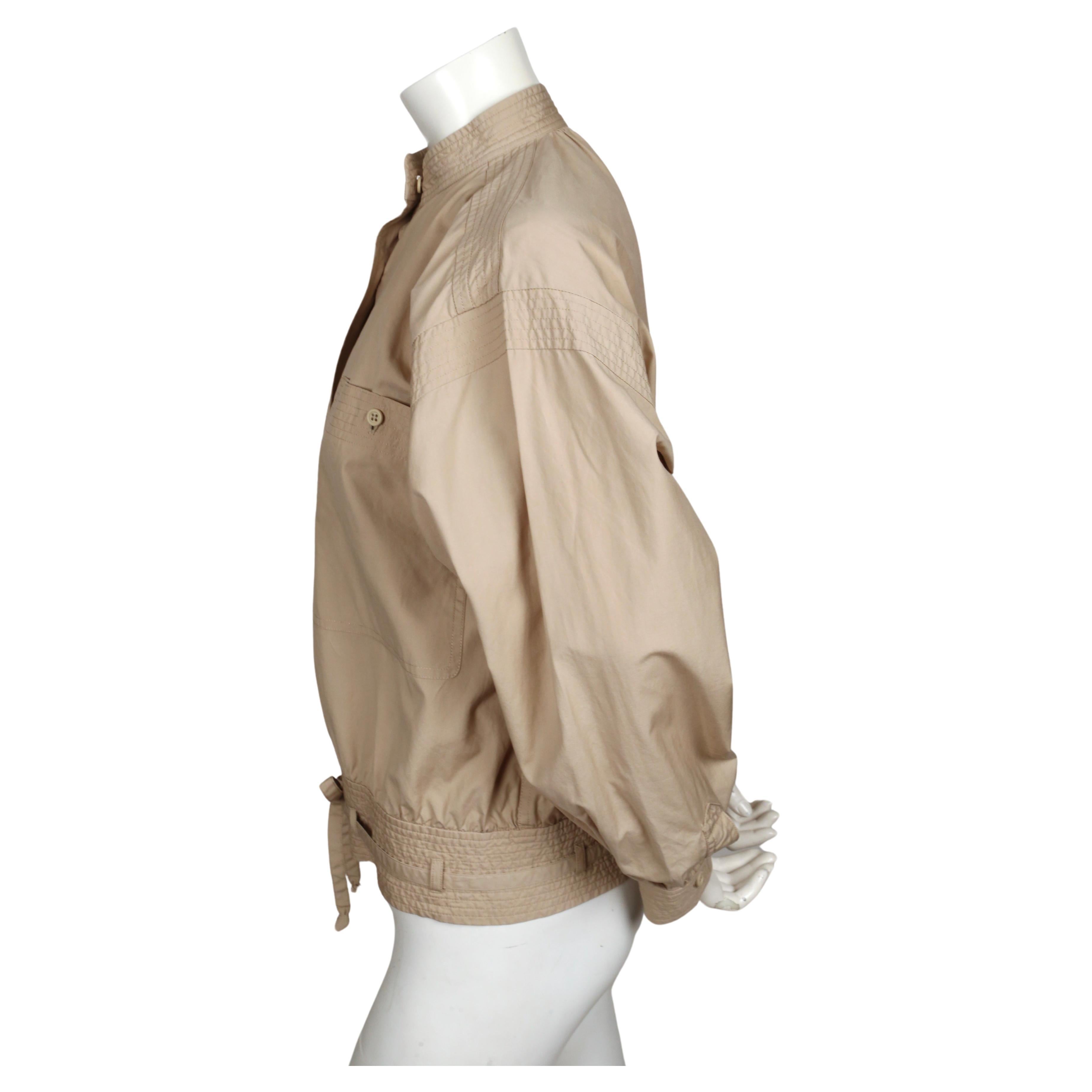 Women's or Men's 1978 YVES SAINT LAURENT tan safari RUNWAY jacket For Sale