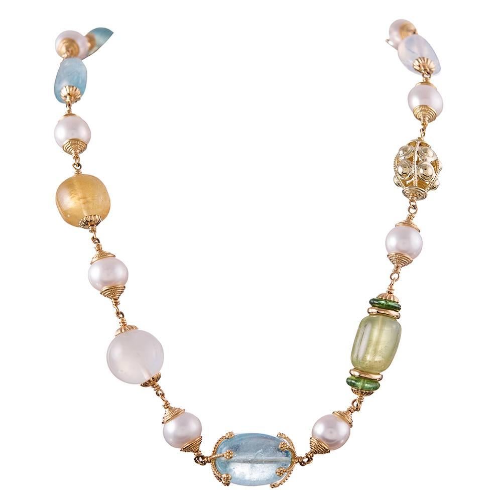 197.80 Carat Baroque Gemstone Necklace, Signed “Seaman Schepps”
