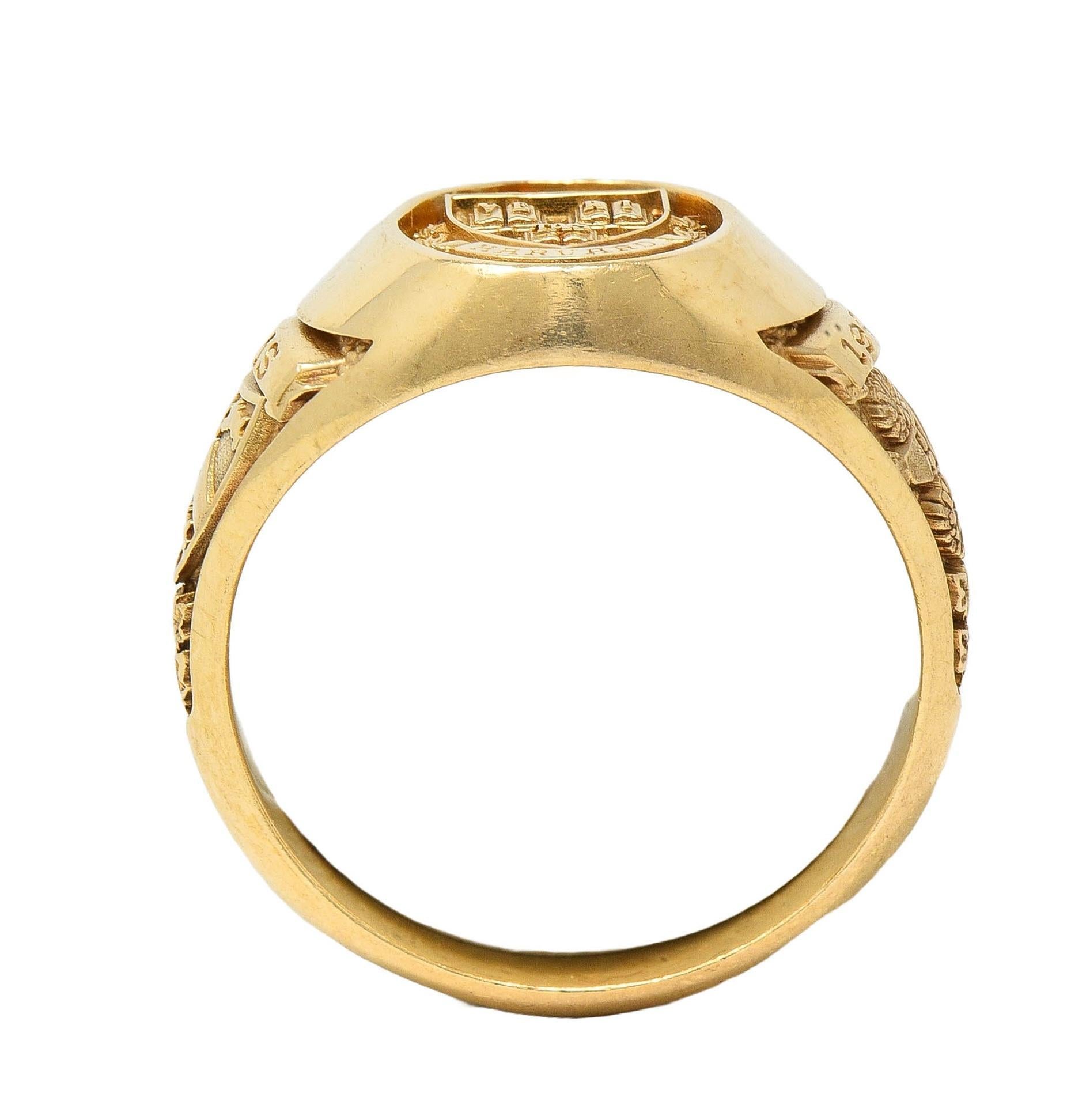 1979 14 Karat Gelbgold Vintage Harvard Signet Class Unisex-Ring, Harvard Signet Class im Angebot 8