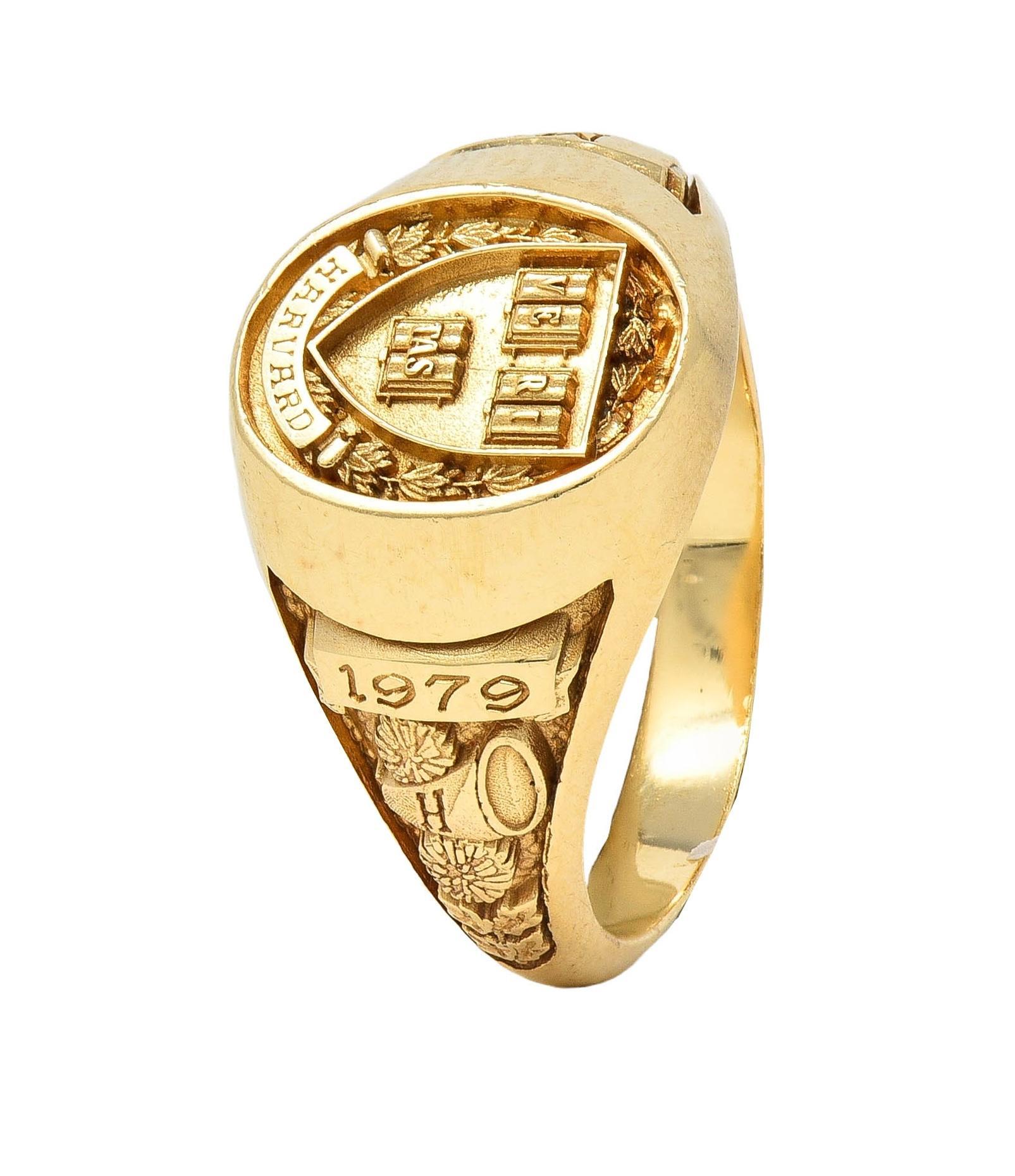 1979 14 Karat Gelbgold Vintage Harvard Signet Class Unisex-Ring, Harvard Signet Class im Angebot 9