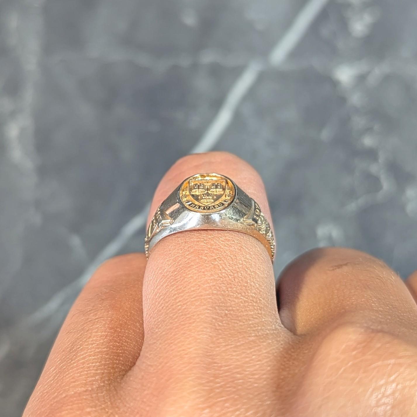 1979 14 Karat Gelbgold Vintage Harvard Signet Class Unisex-Ring, Harvard Signet Class im Angebot 11