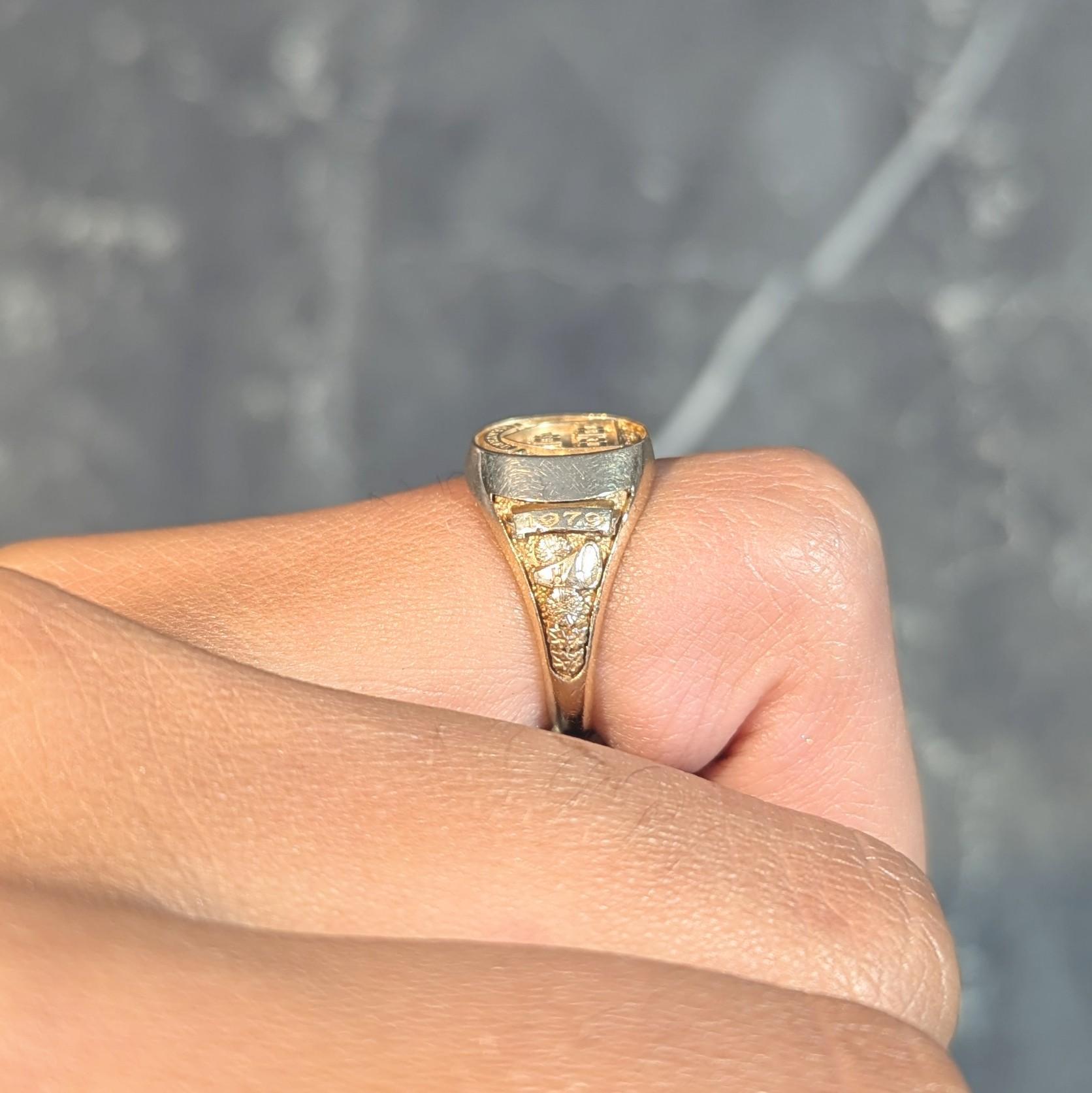 1979 14 Karat Gelbgold Vintage Harvard Signet Class Unisex-Ring, Harvard Signet Class im Angebot 12