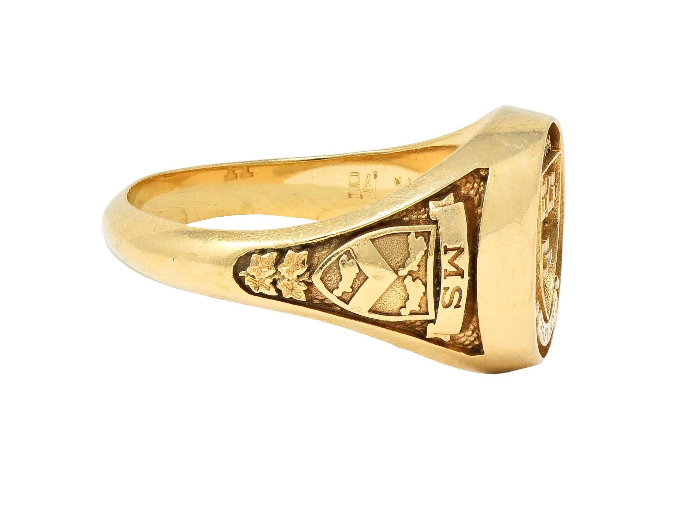 1979 14 Karat Gelbgold Vintage Harvard Signet Class Unisex-Ring, Harvard Signet Class im Angebot 1