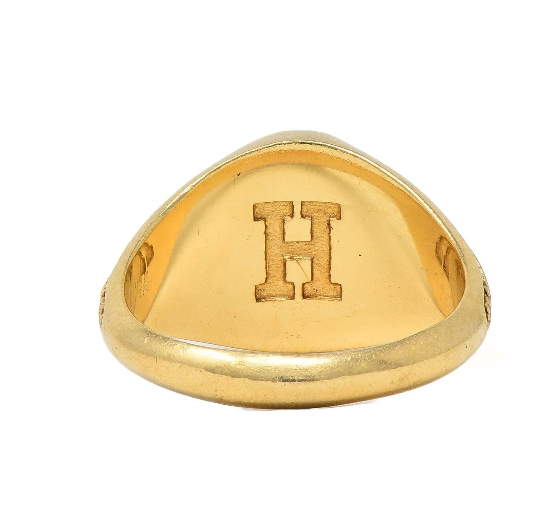 1979 14 Karat Gelbgold Vintage Harvard Signet Class Unisex-Ring, Harvard Signet Class im Angebot 2
