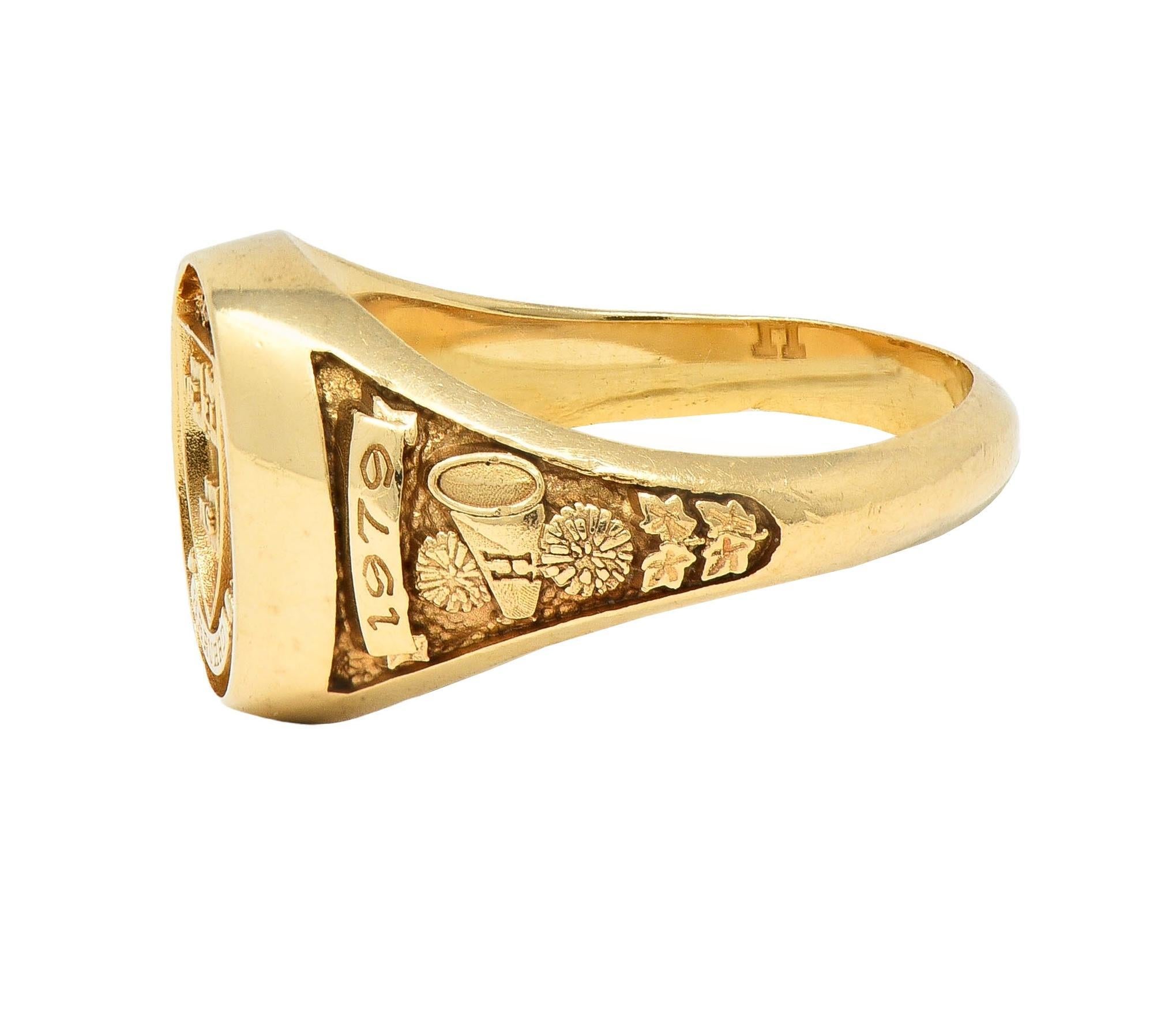 1979 14 Karat Gelbgold Vintage Harvard Signet Class Unisex-Ring, Harvard Signet Class im Angebot 3