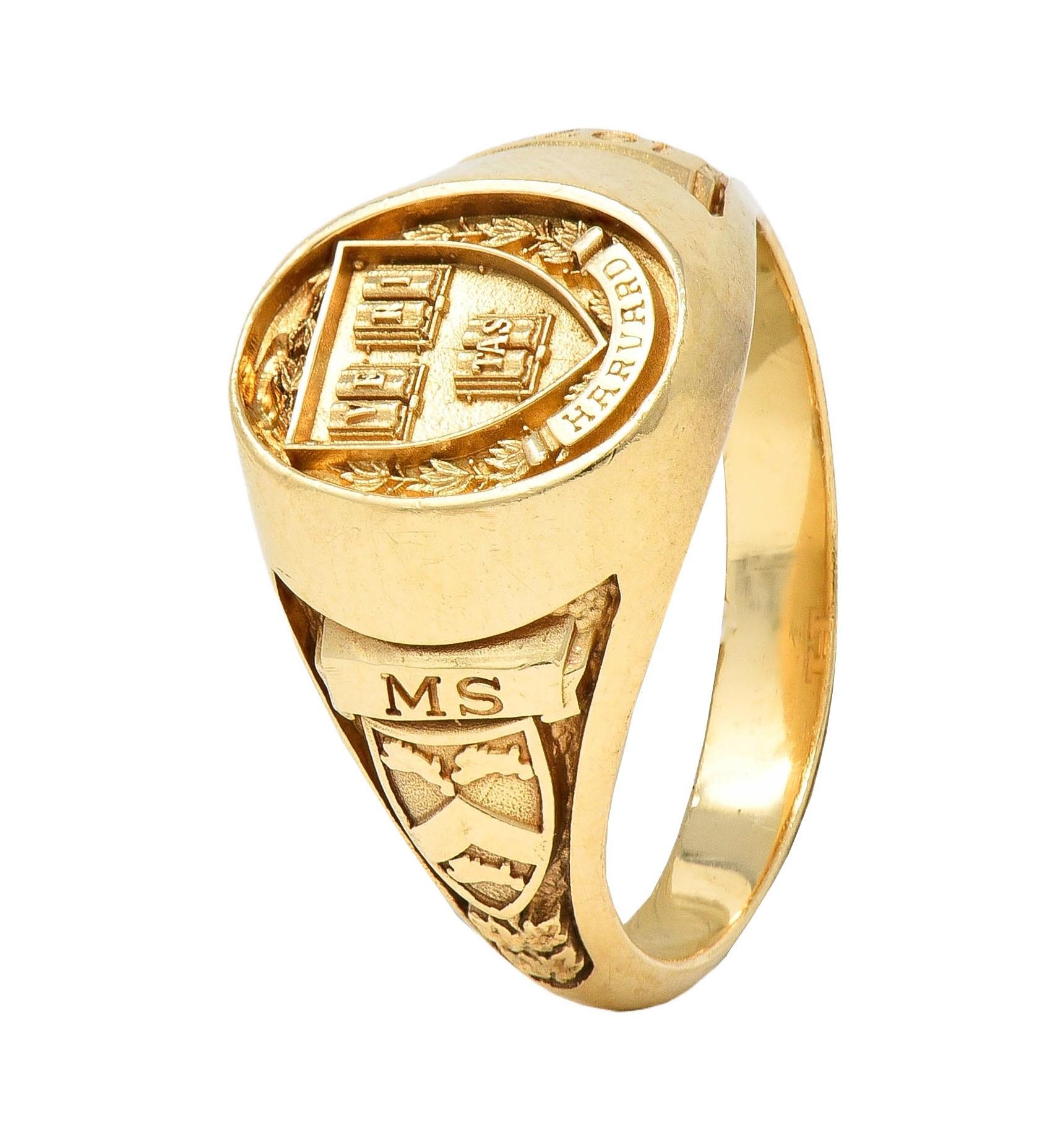 1979 14 Karat Gelbgold Vintage Harvard Signet Class Unisex-Ring, Harvard Signet Class im Angebot 6