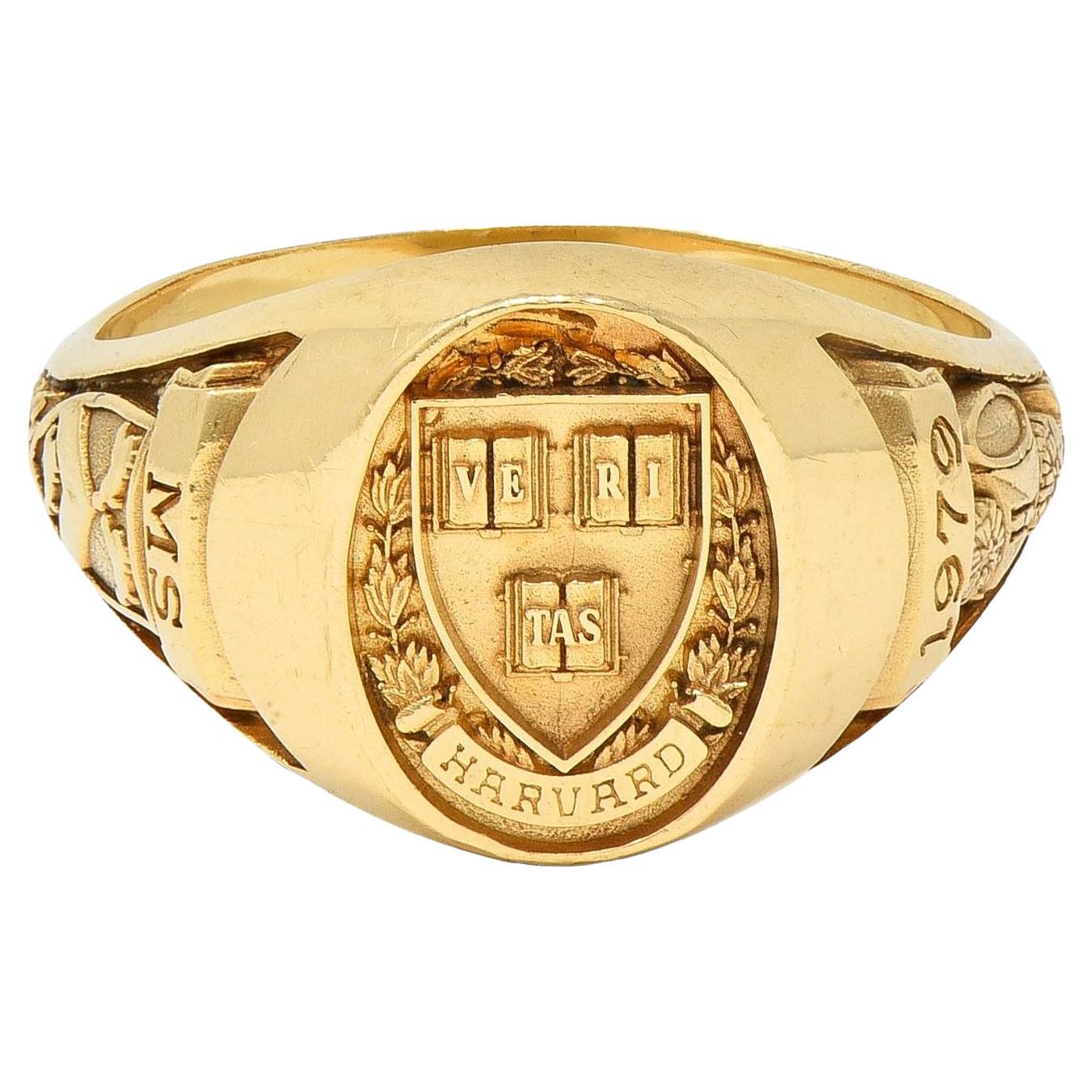1979 14 Karat Gelbgold Vintage Harvard Signet Class Unisex-Ring, Harvard Signet Class im Angebot