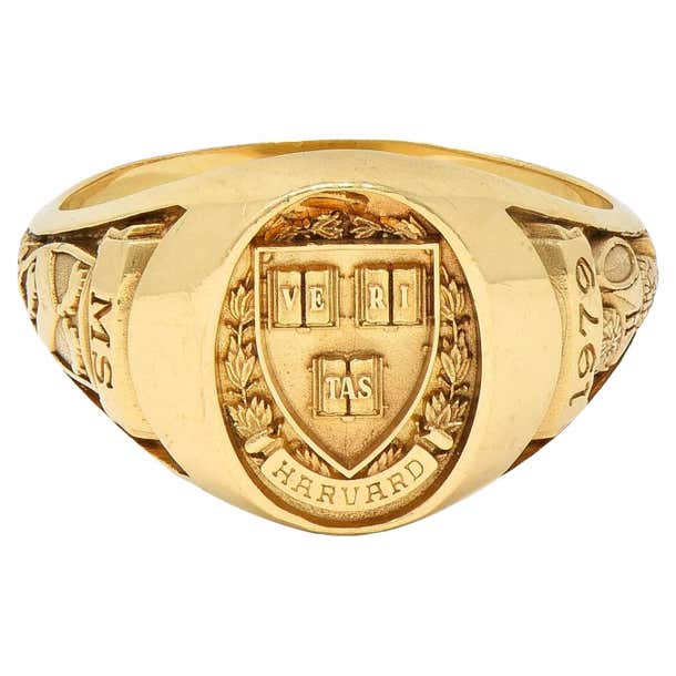 Common Harvard Rings 1979 14 Karat Yellow Gold Vintage Harvard Signet Class Unisex Ring For ...