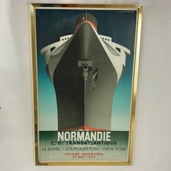 1979 Adolphe Mouron Cassandre Normandie Poster d'epoca. Stampa Made in Paris