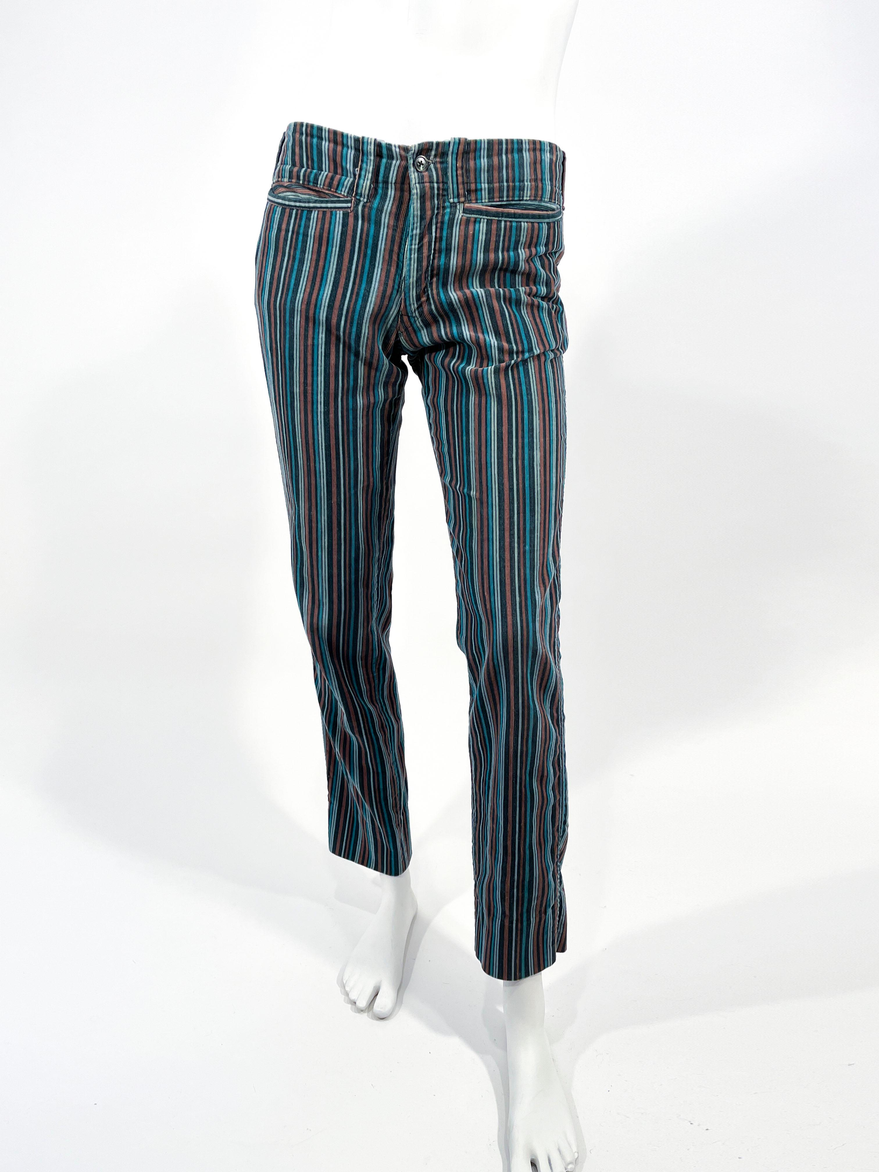 1979 Andrew Yiannakou Corduroy Stripped Pants    In Good Condition For Sale In San Francisco, CA