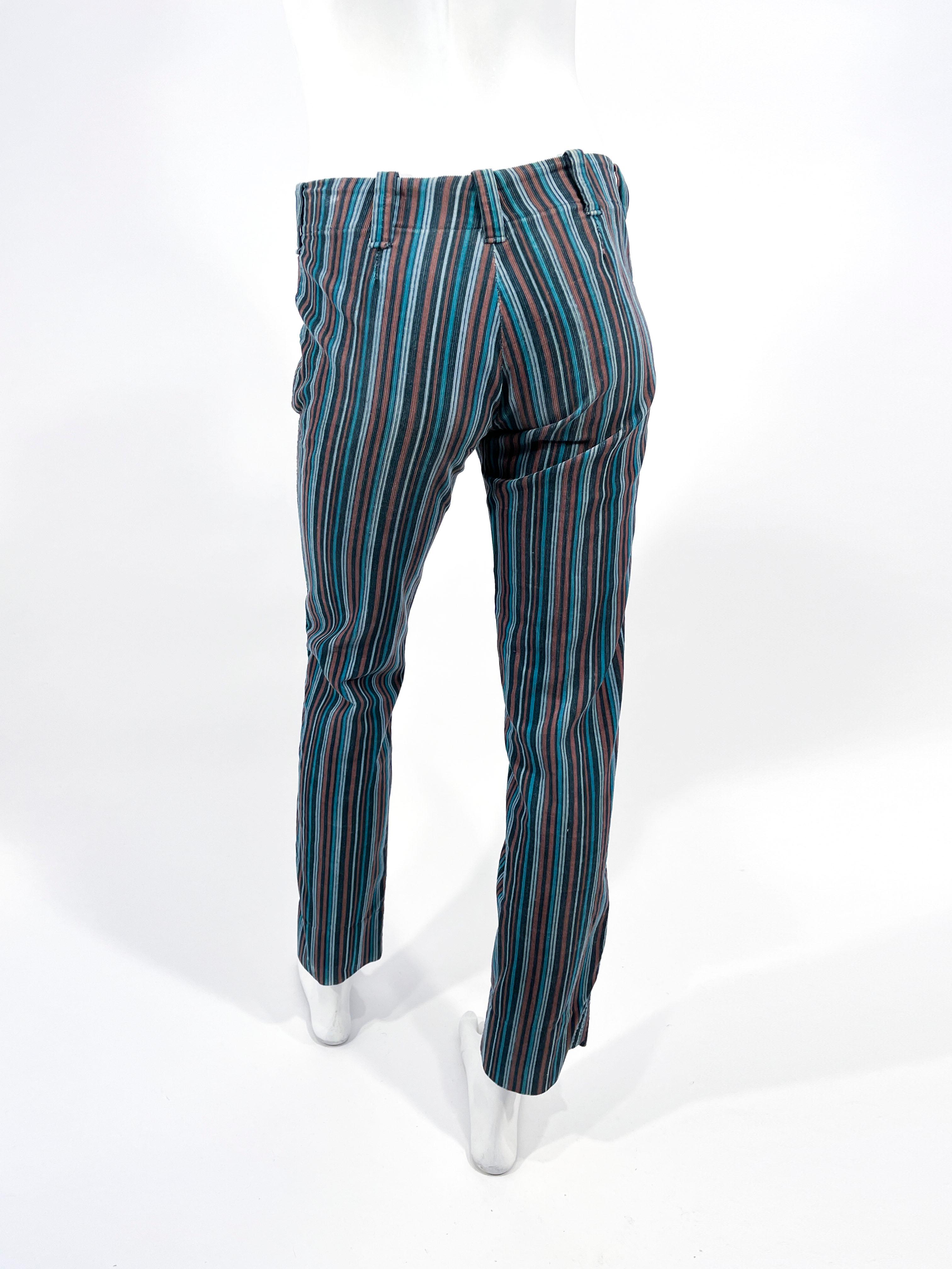 1979 Andrew Yiannakou Corduroy Stripped Pants    For Sale 1