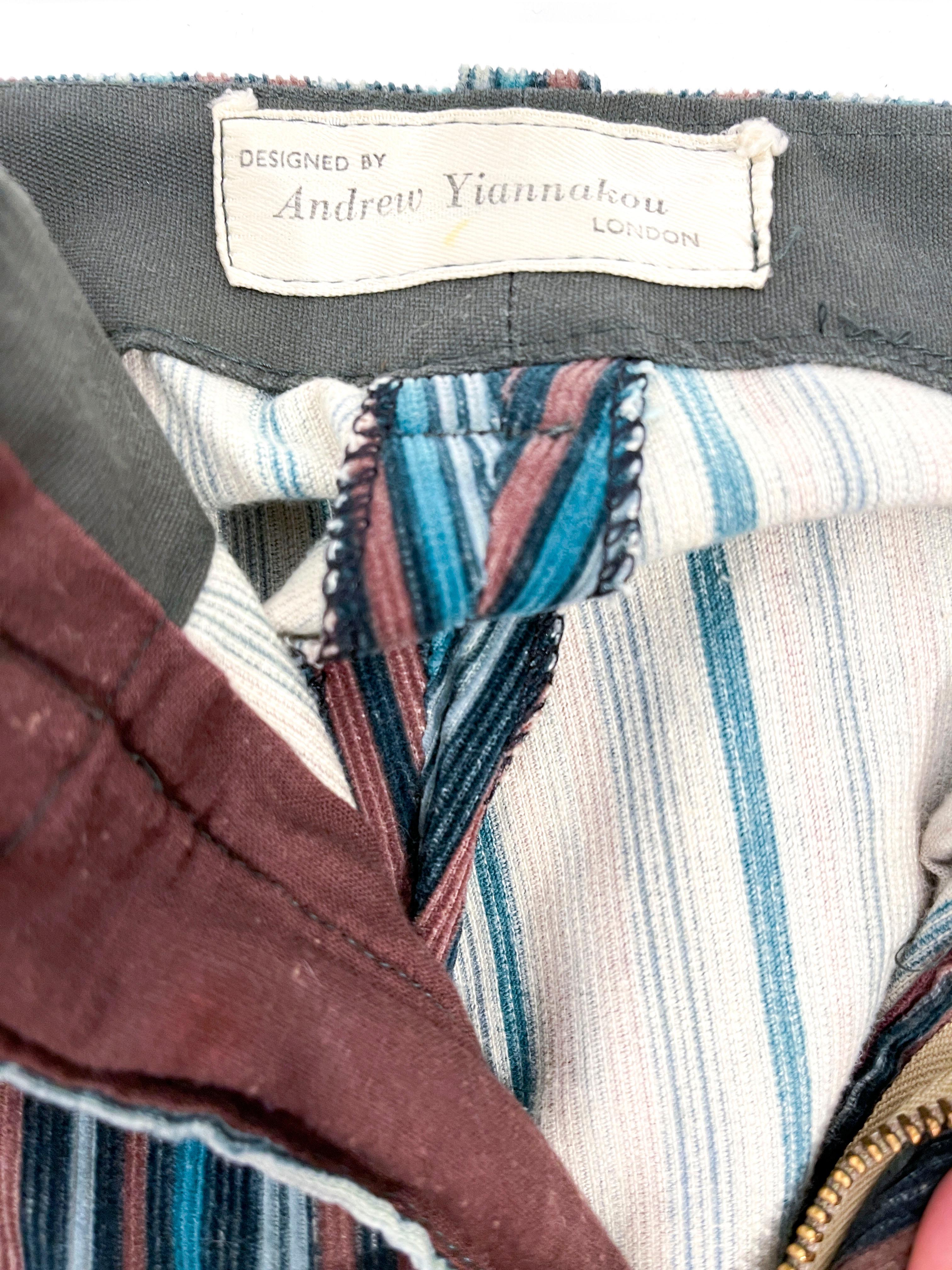 1979 Andrew Yiannakou Corduroy Stripped Pants    For Sale 2
