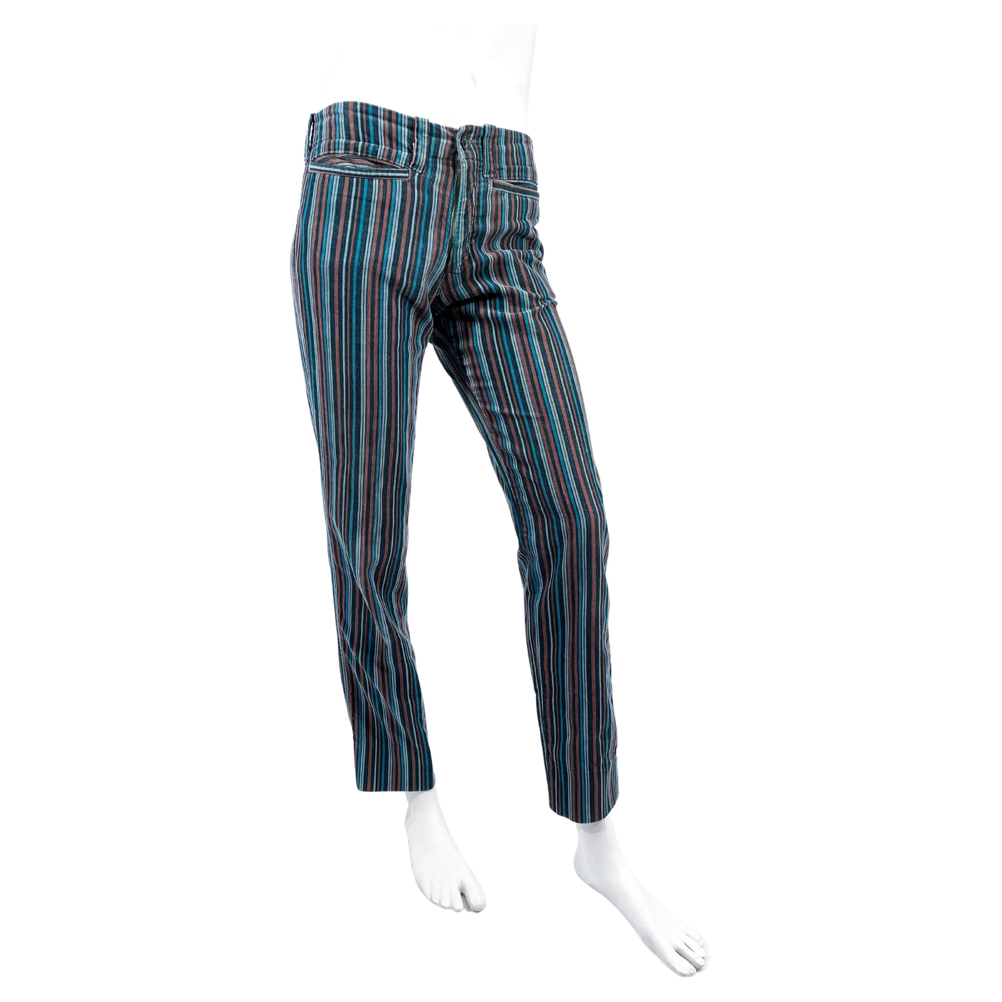 1979 Andrew Yiannakou Corduroy Stripped Pants    For Sale