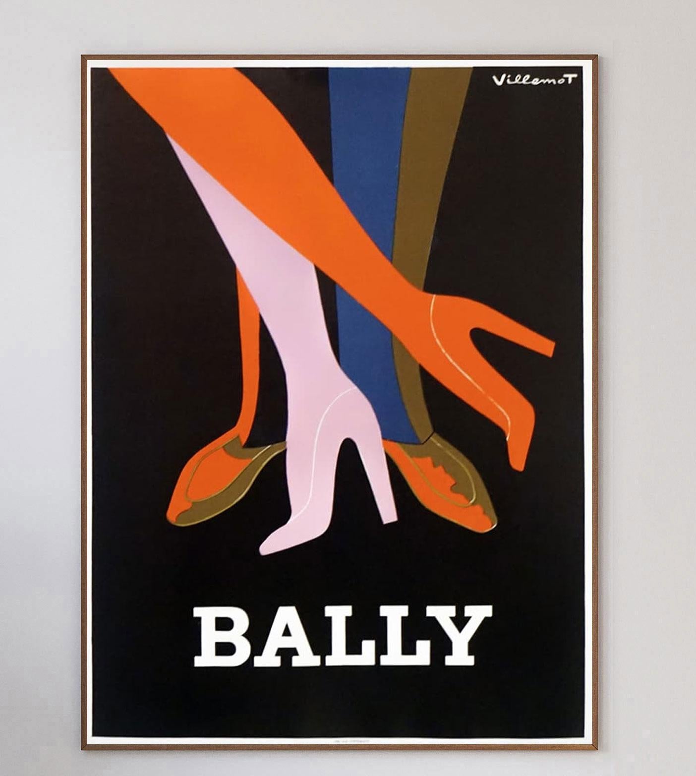 Les collaborations entre Bernard Villemot et Bally, l'un des designs les plus emblématiques et les plus recherchés du 20e siècle, illustrent le croisement entre la publicité et les beaux-arts.

Le chausseur suisse de luxe a travaillé avec le célèbre