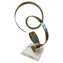 Vintage 1979 Brass Abstract Sculpture by Dan Murphy