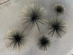 1979 C. Jeré brass dandelion, pom pom or sea urchin wall art sculpture