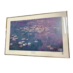 1979 Carnegie Institute "Nympheas" Lithograph Poster By Claude Monet Framed