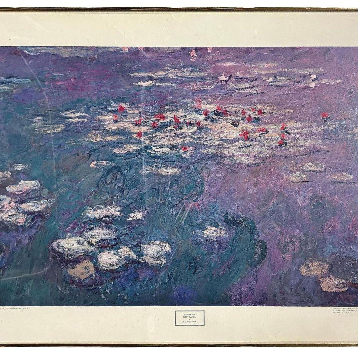 1979 Carnegie Institute „Nympheas“ Lithographieplakat von Claude Monet, gerahmt (amerikanisch) im Angebot