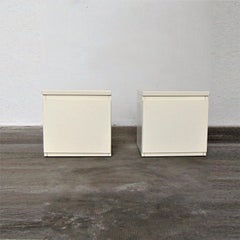 Deux meubles de rangement bas Claudio Salocchi en laque blanche de Sormani, Italie, 1979