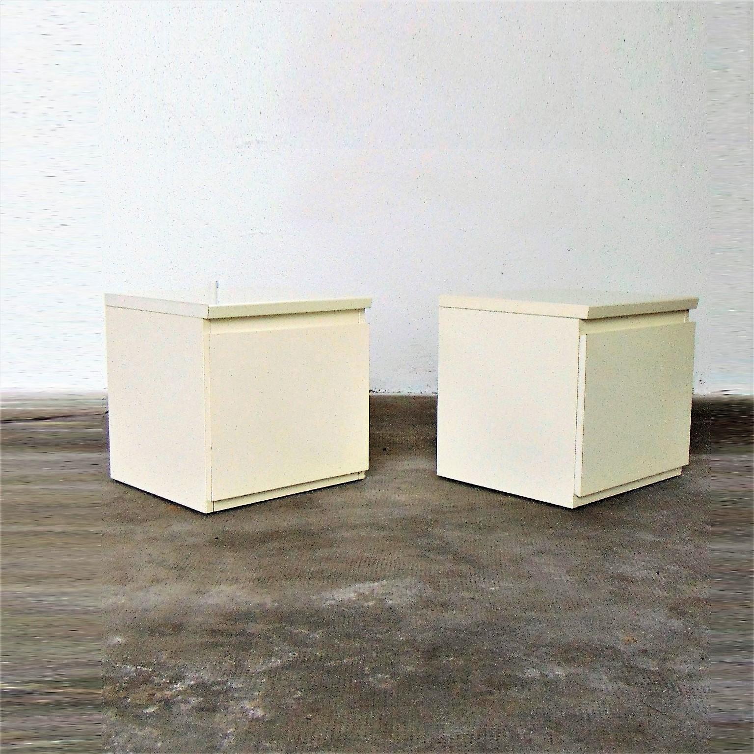 Lacquered 1979 Claudio Salocchi Two Low Cabinets in White Lacquer by Sormani, Italy For Sale
