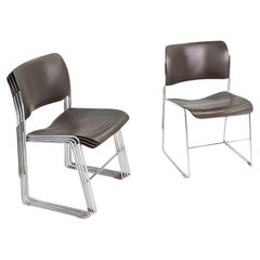 1979 David Rowland General Fireproofing 40/4 Brown Stacking Chairs (lot de 5)