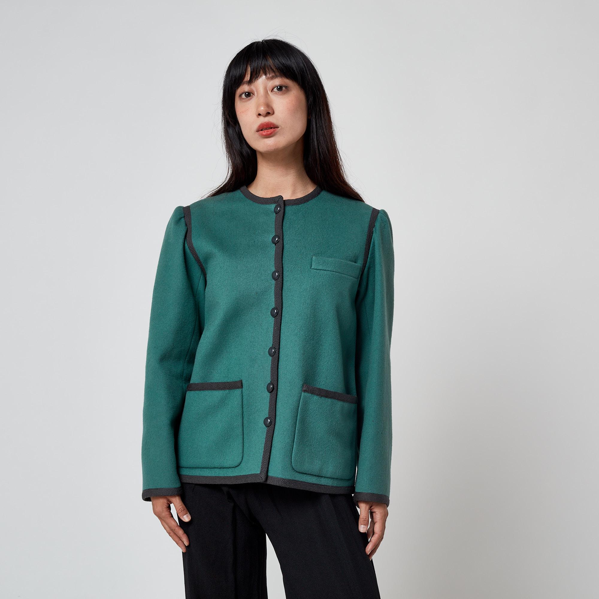1979 Documented Yves Saint Laurent Ballets Russes Green Jacket For Sale 2