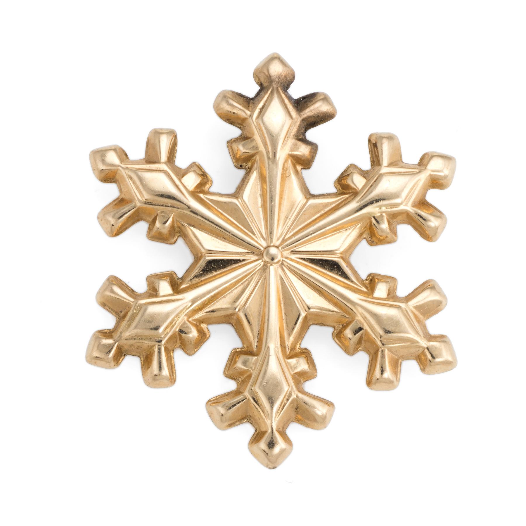 1979 Gorham Schneeflocken-Anhänger Charm Vintage 14k Gelbgold Nachlassschmuck (Moderne)