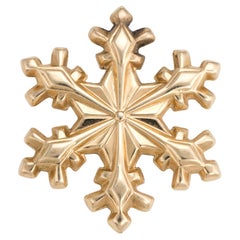 1979 Gorham Snowflake Pendant Charm Vintage 14k Yellow Gold Estate Jewelry