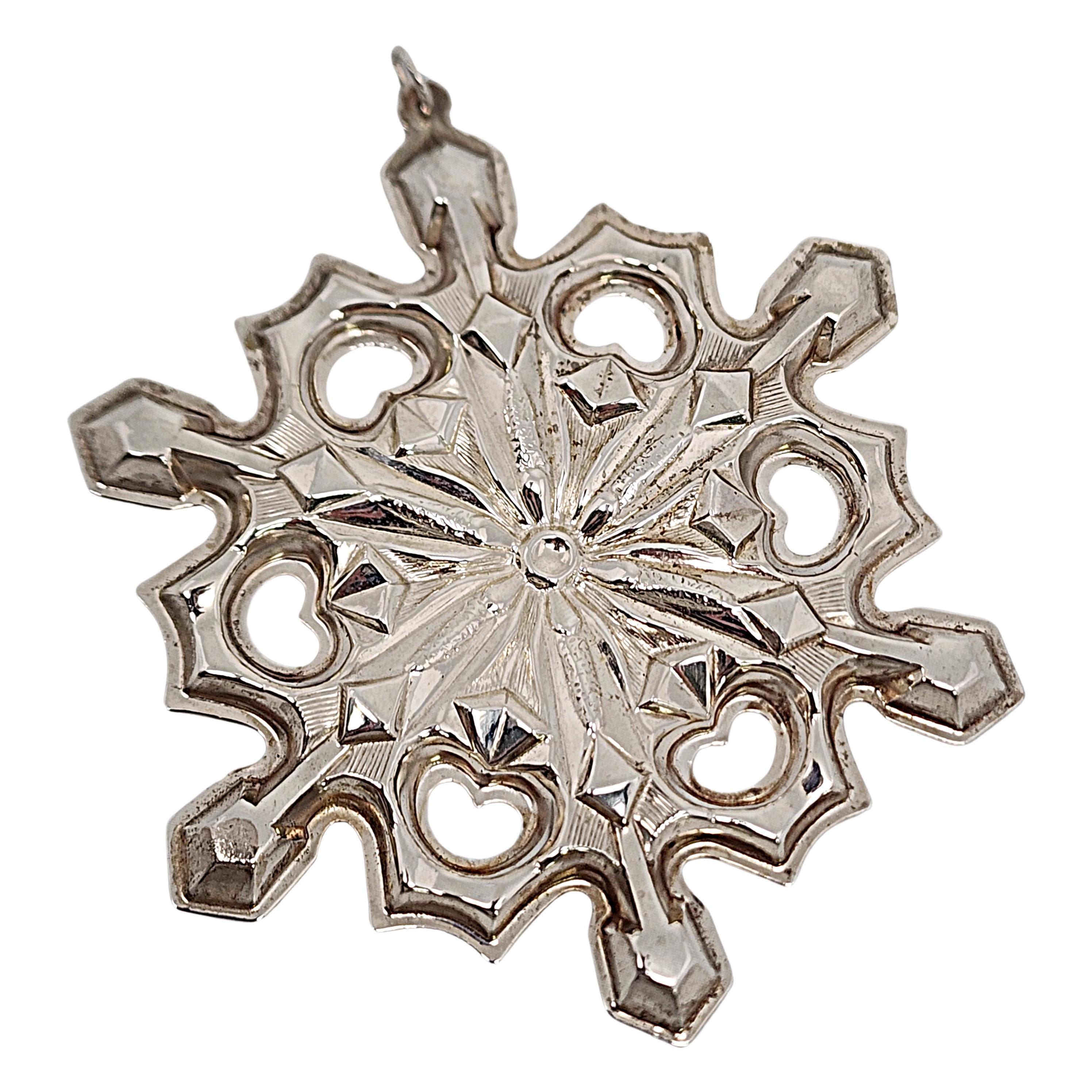 Women's or Men's 1979 Gorham Sterling Silver Snowflake Ornament #15644 For Sale