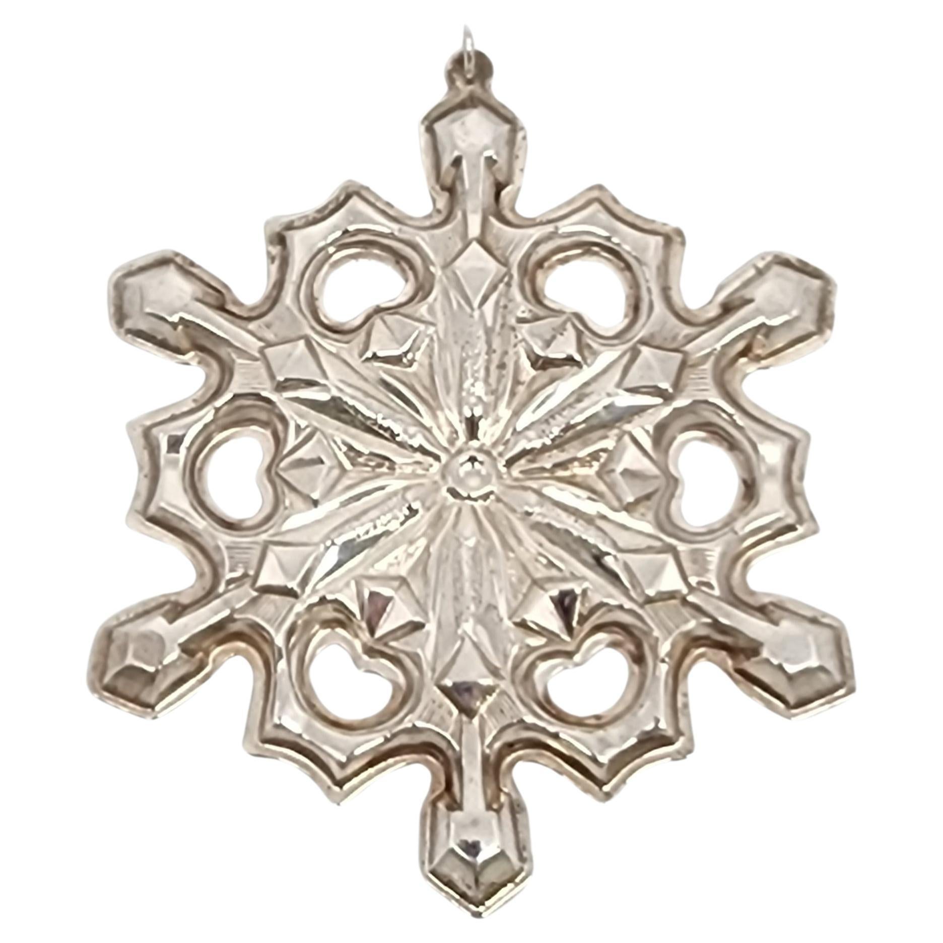 1979 Gorham Sterling Silver Snowflake Ornament #15644 For Sale