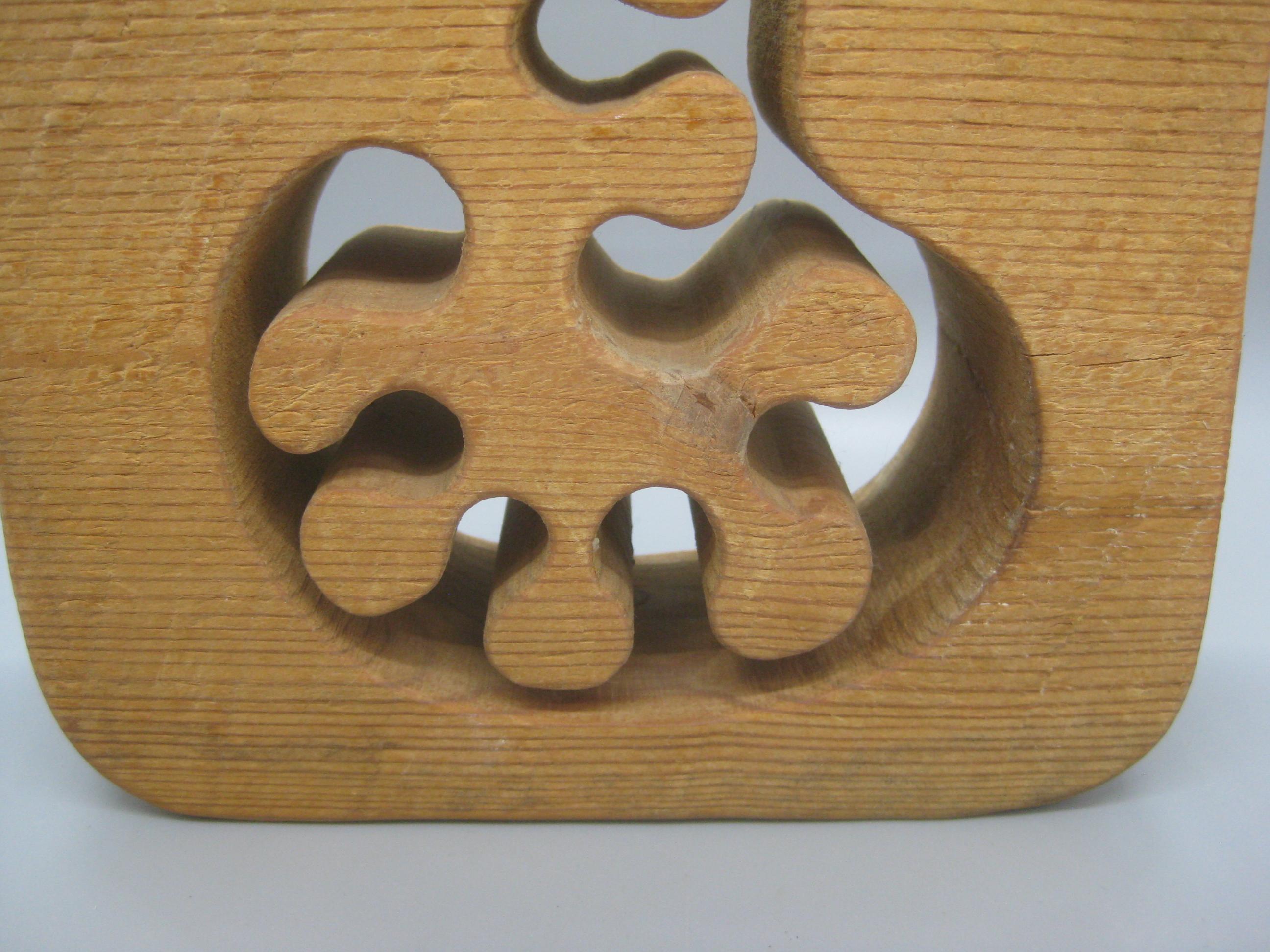 1979 Gunnar Kanevad Design Hand Carved Organic Wood Candle Holder Carving Sweden 2