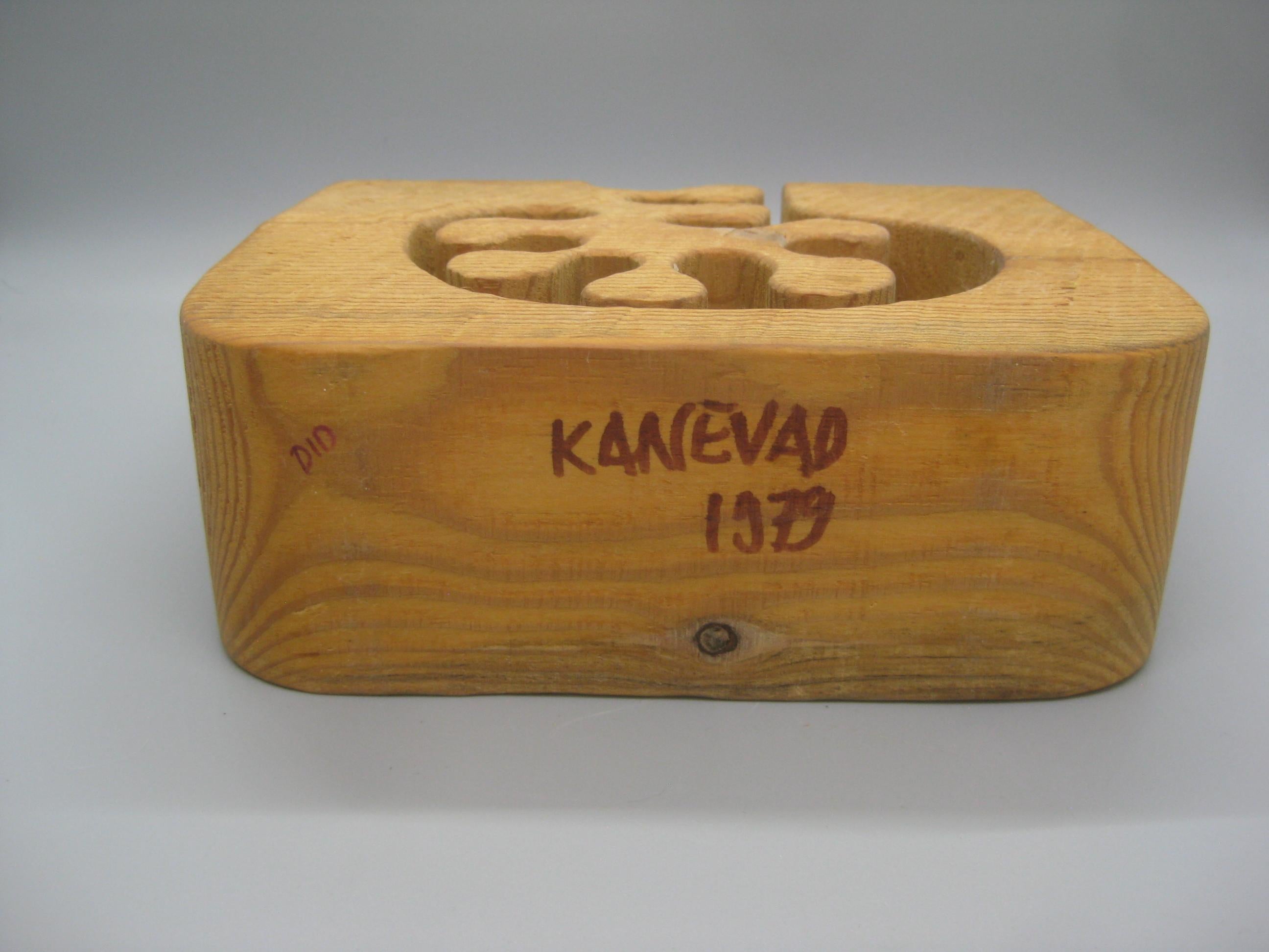 1979 Gunnar Kanevad Design Hand Carved Organic Wood Candle Holder Carving Sweden For Sale 3