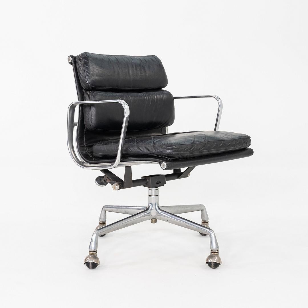 1979 Herman Miller Eames Soft Pad Management-Schreibtischstuhl aus schwarzem Leder im Angebot 3