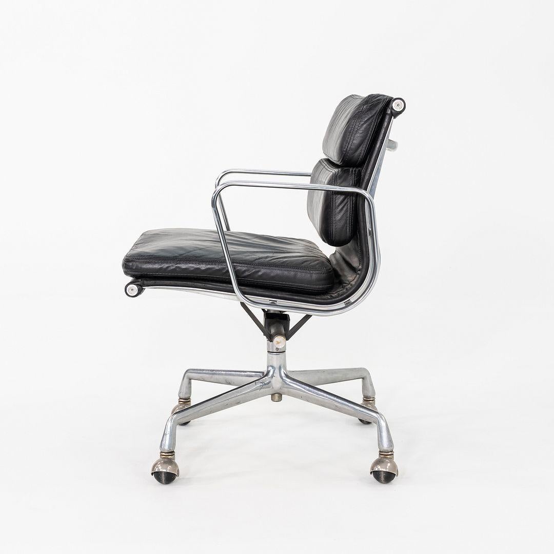 1979 Herman Miller Eames Soft Pad Management-Schreibtischstuhl aus schwarzem Leder (amerikanisch) im Angebot