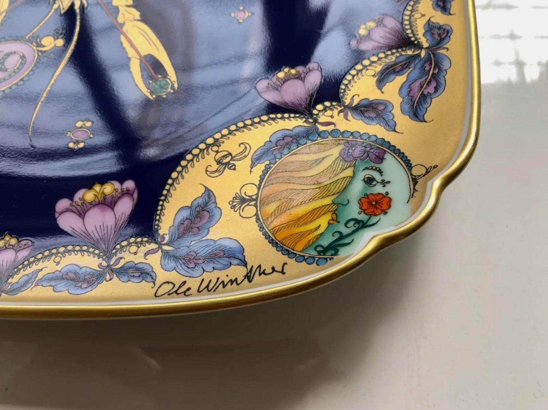 Mid-Century Modern 1979 Hutschenreuther Wall Plate by Ole Winther Zodiac Decor, Ltd. Edition For Sale