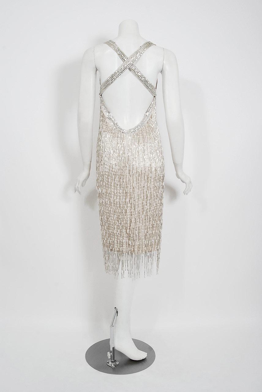 1979 Liza Minnelli Celebrity-Worn Andre Van Pier Couture Ivory Silk Beaded Dress 1
