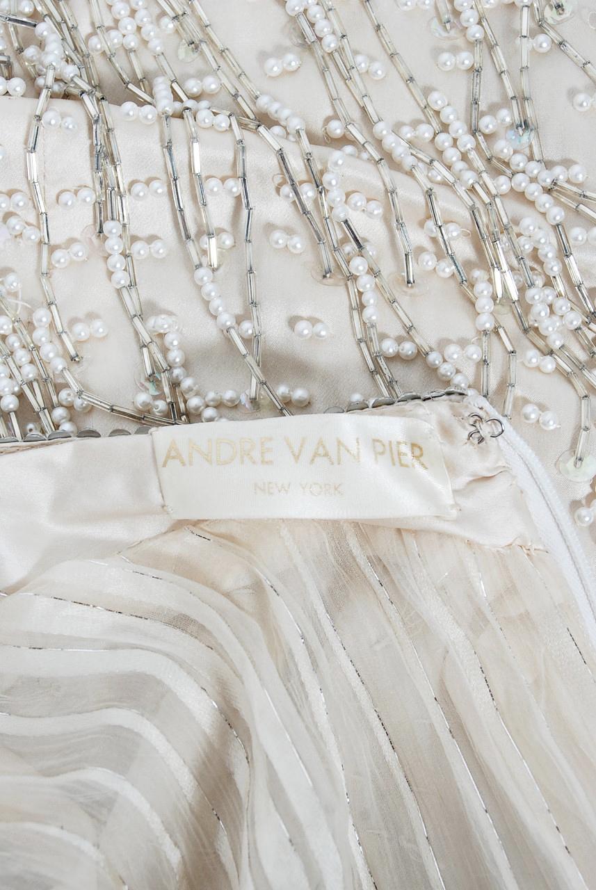 1979 Liza Minnelli Celebrity-Worn Andre Van Pier Couture Ivory Silk Beaded Dress 2